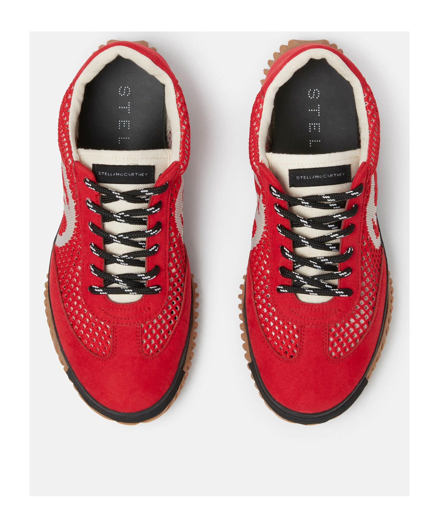 Stella Mccartney S-wave Sport Mesh Panelled Sneakers In Red