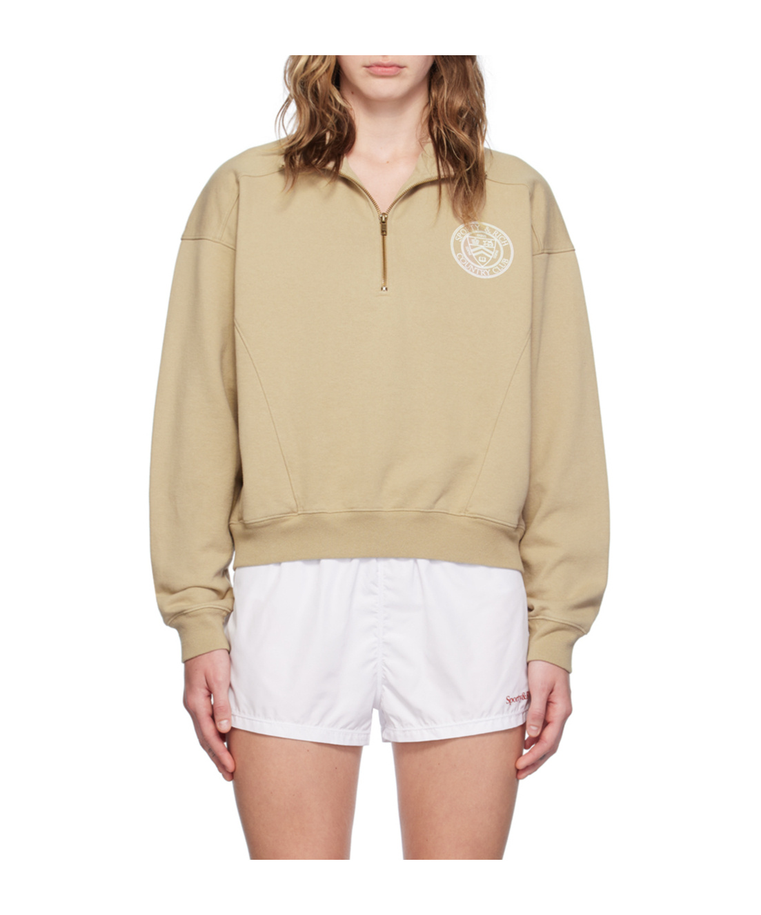 Sporty And Rich Beige 'paris Country Club' Sweatshirt In Nude