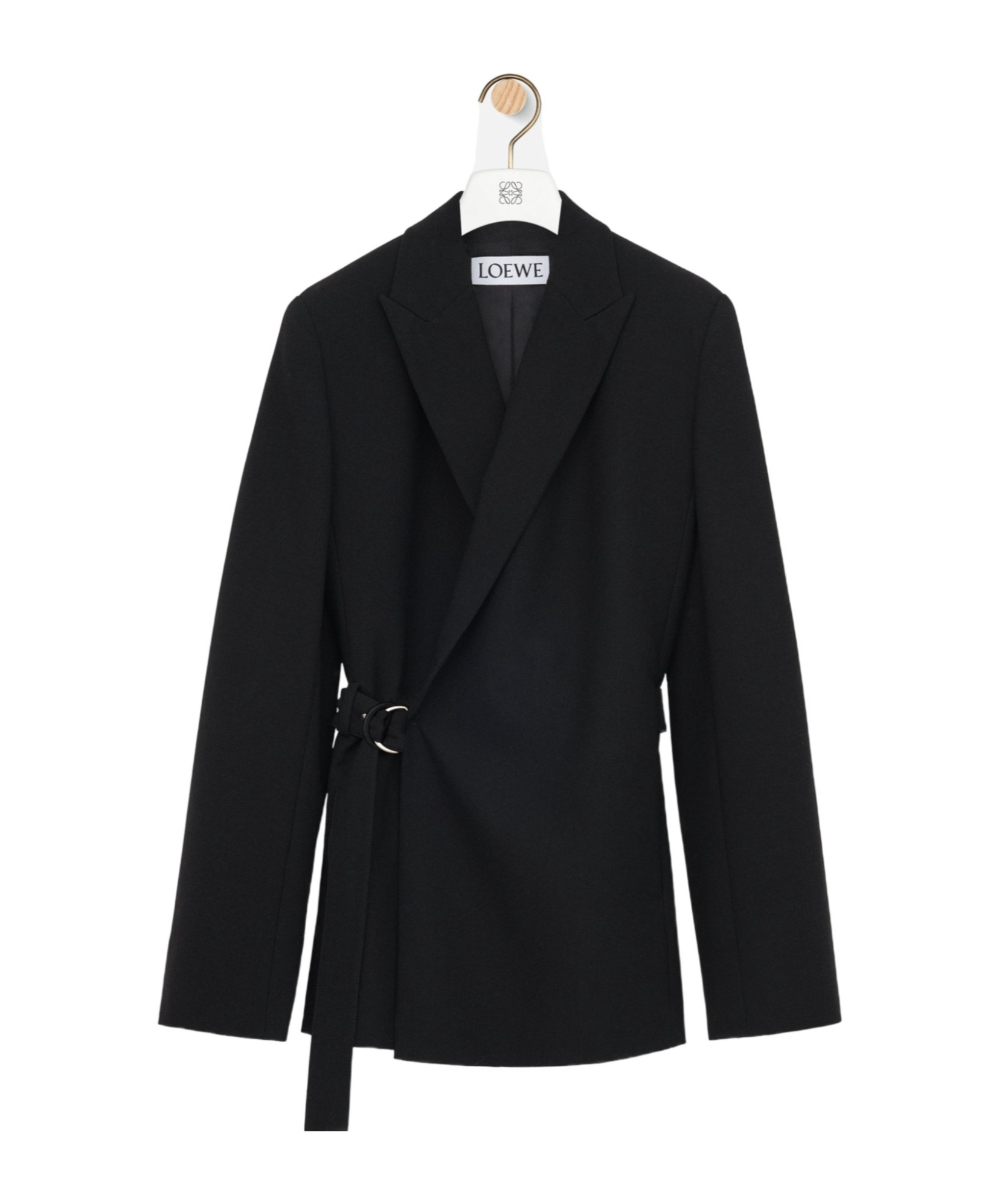 Loewe Draped Jacket In Wool In Black