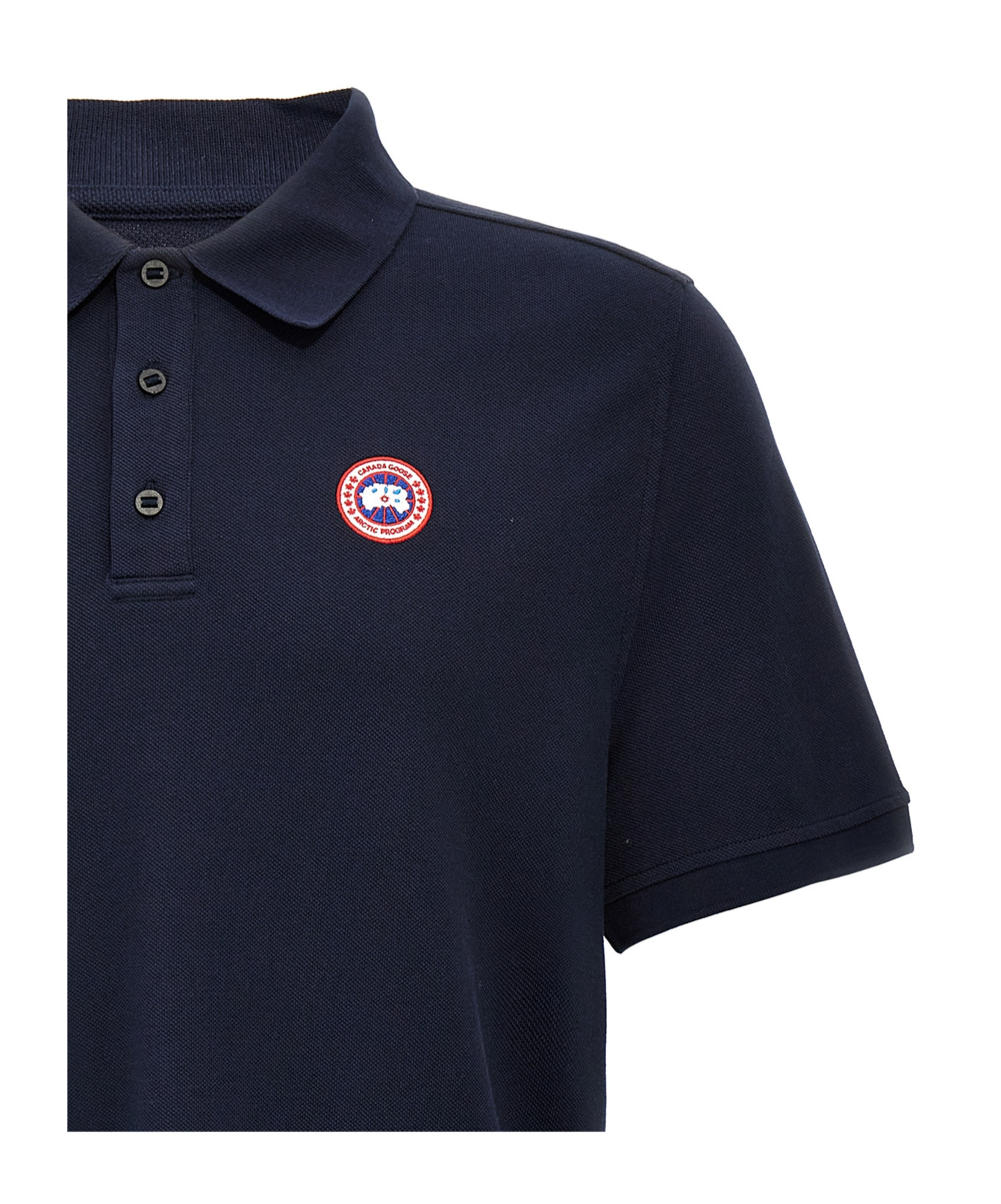 Canada Goose Men Beckley Polo Shirt In Structured Cotton In Blue