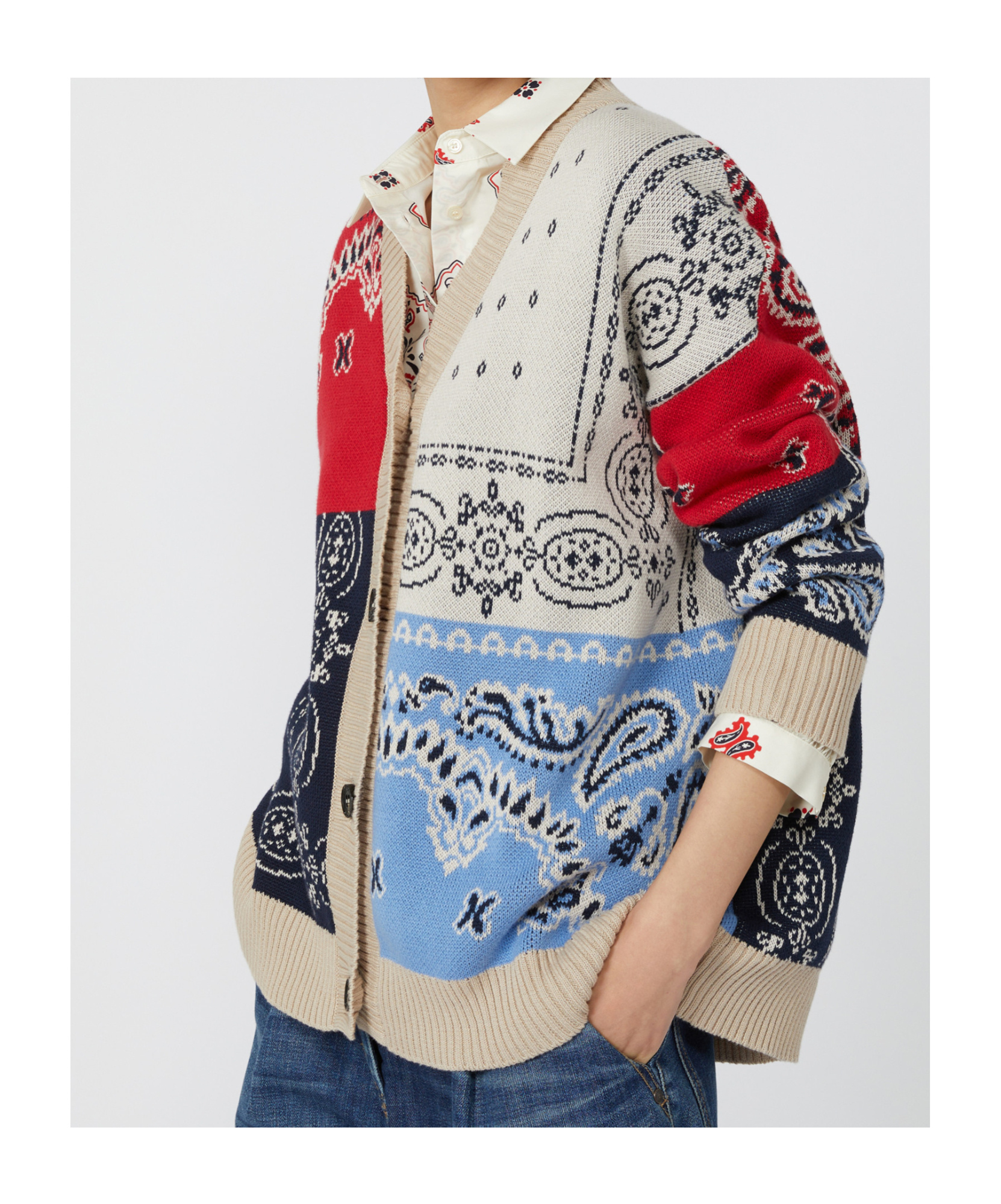 Max Mara Oversized Jacquard Yarn Cardigan In Brown