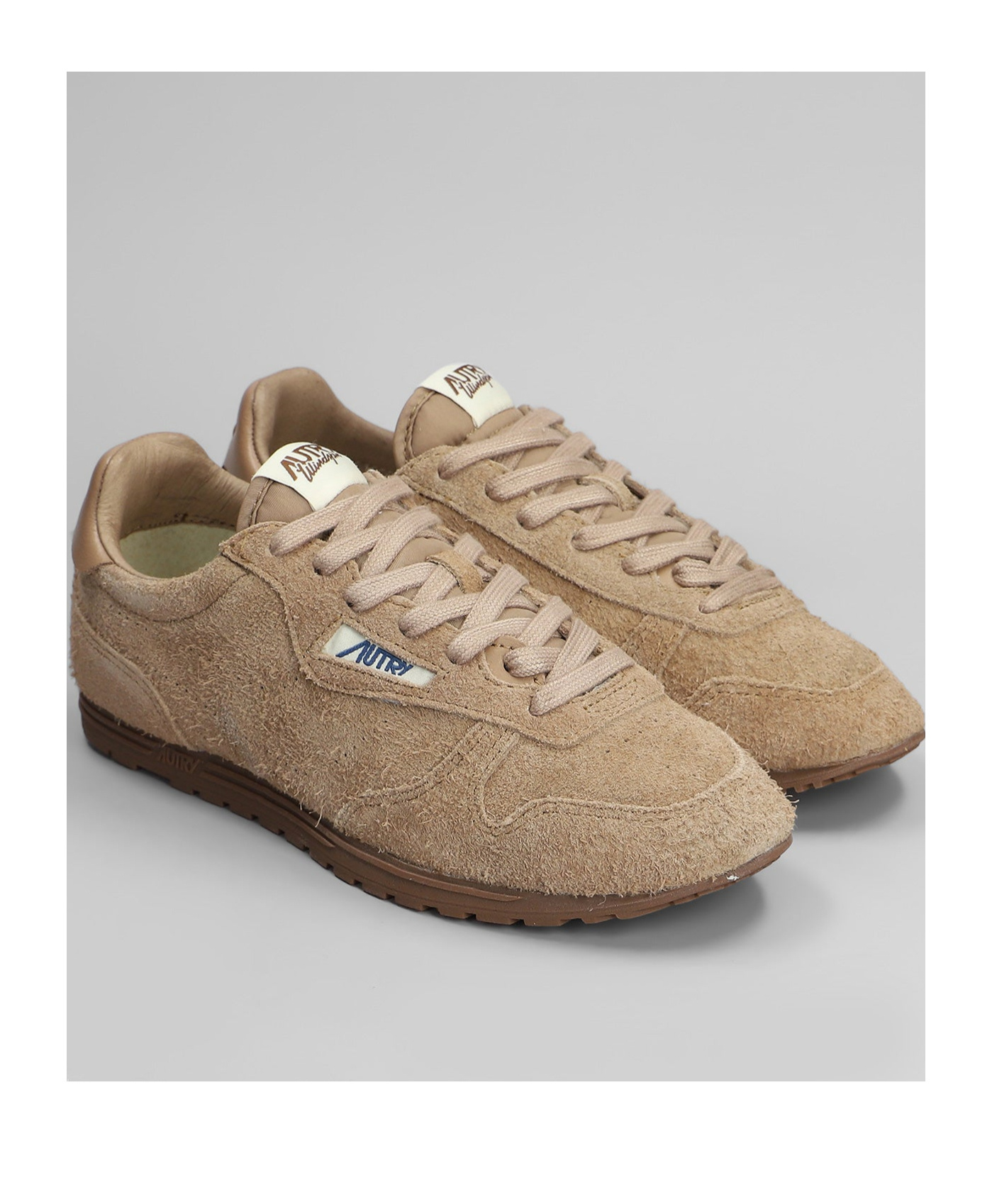 Autry Windspin Tonal Sneakers In Suede And Leather In Nude