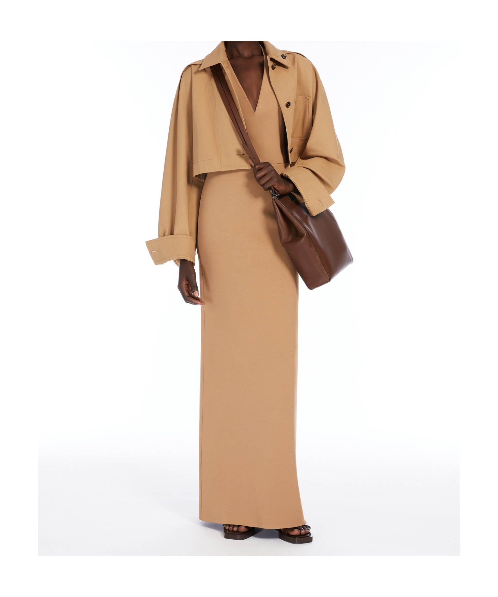 Max Mara Long-sleeved Casual Jacket In Nude