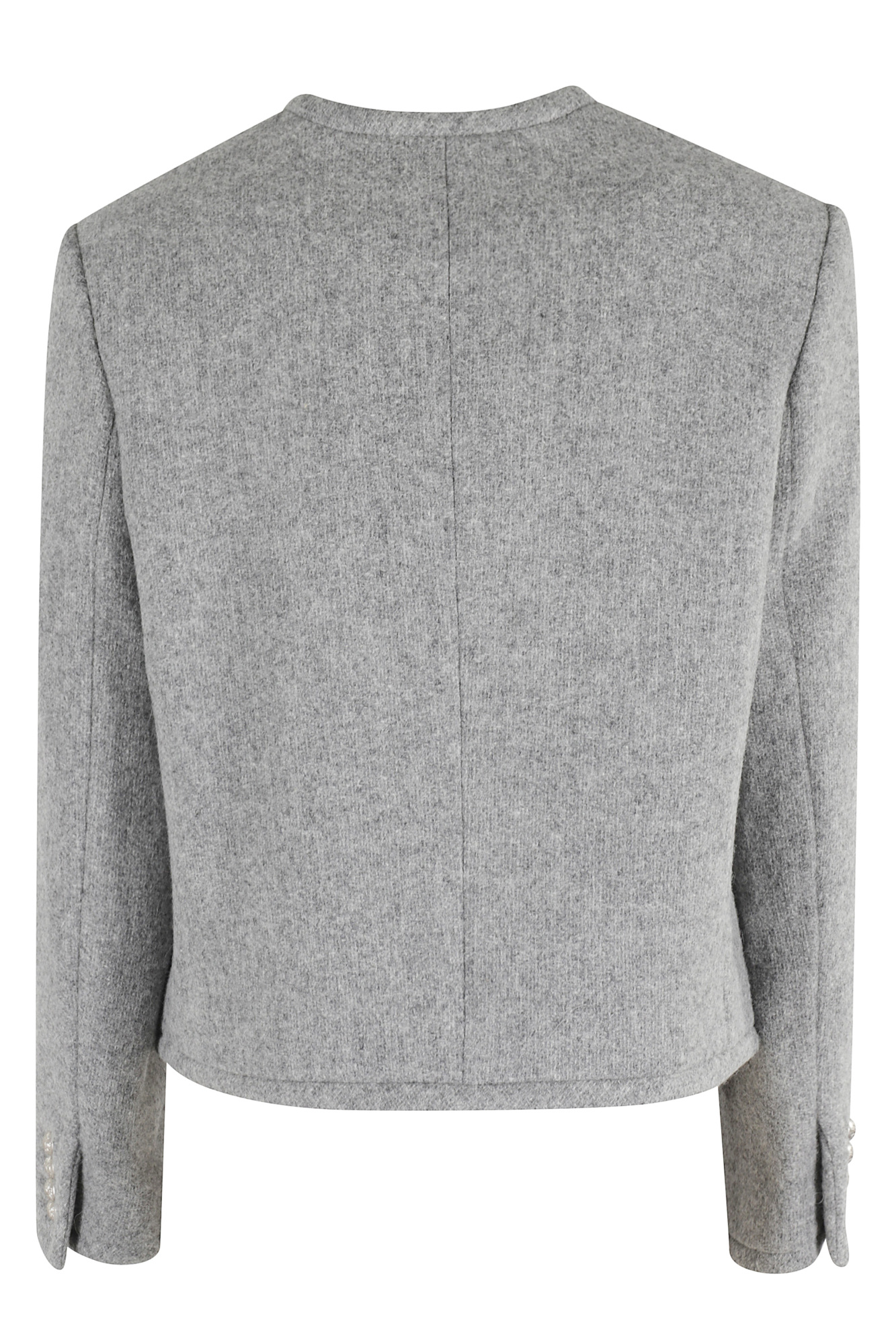 Dunst Grey Crewneck Jacket With Buttons On The Front In Gray