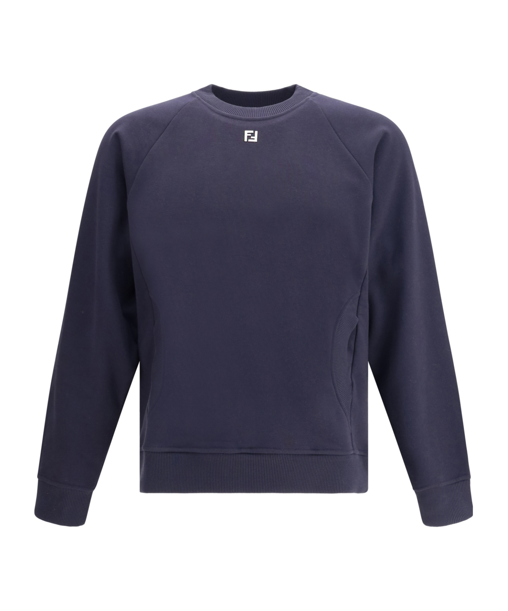 Fendi Ff Long Sleeved Crewneck Sweatshirt In Blue