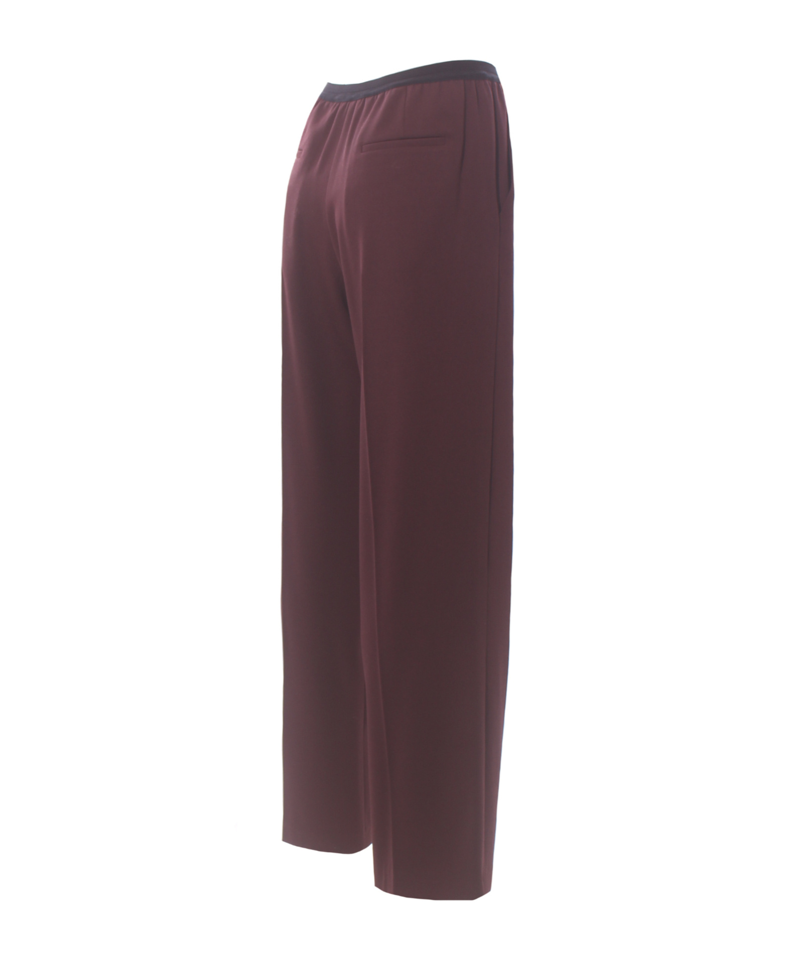 Alysi Elastic Waist Casual Pants In Brown
