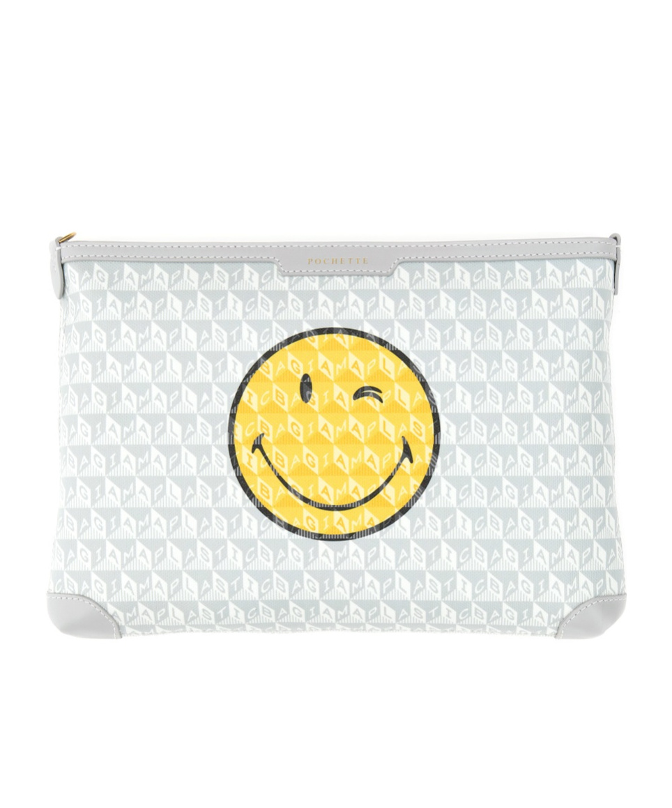 Anya Hindmarch I Am A Plastic Bag Coated-canvas Pouch In Yellow