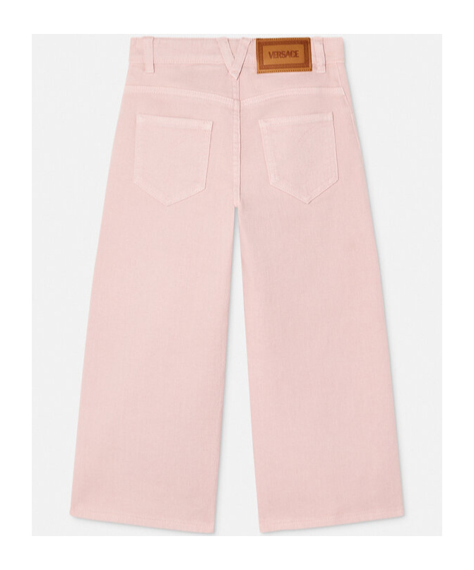 Versace Logo Patch Jeans In Pink