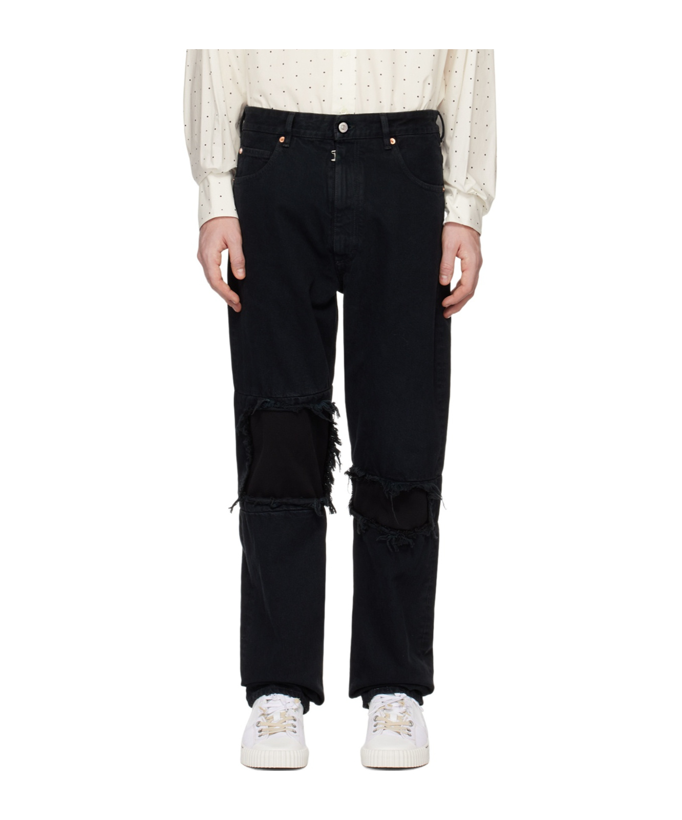 Mm6 Maison Margiela Five-pocket Jeans In Black