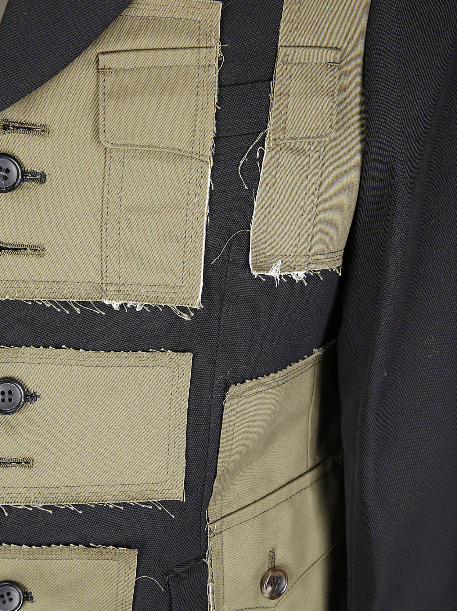 Comme Des Garçons Homme Plus Single-breasted Paneled Blazer In Black