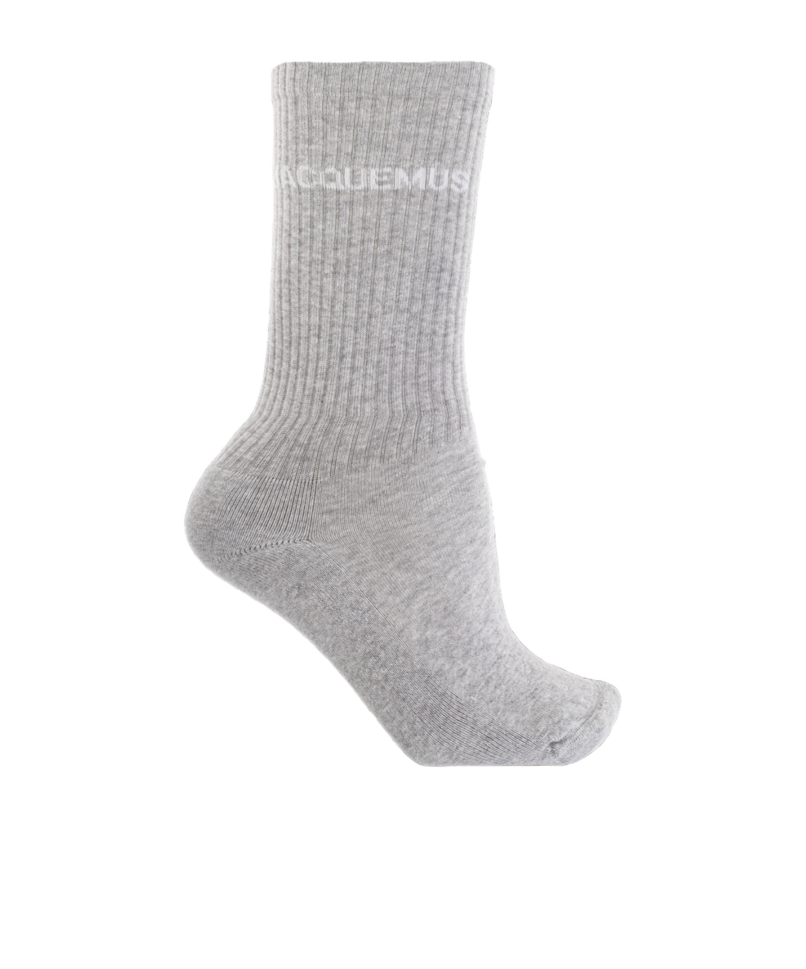 Jacquemus Ribbed Crew Socks In Gray