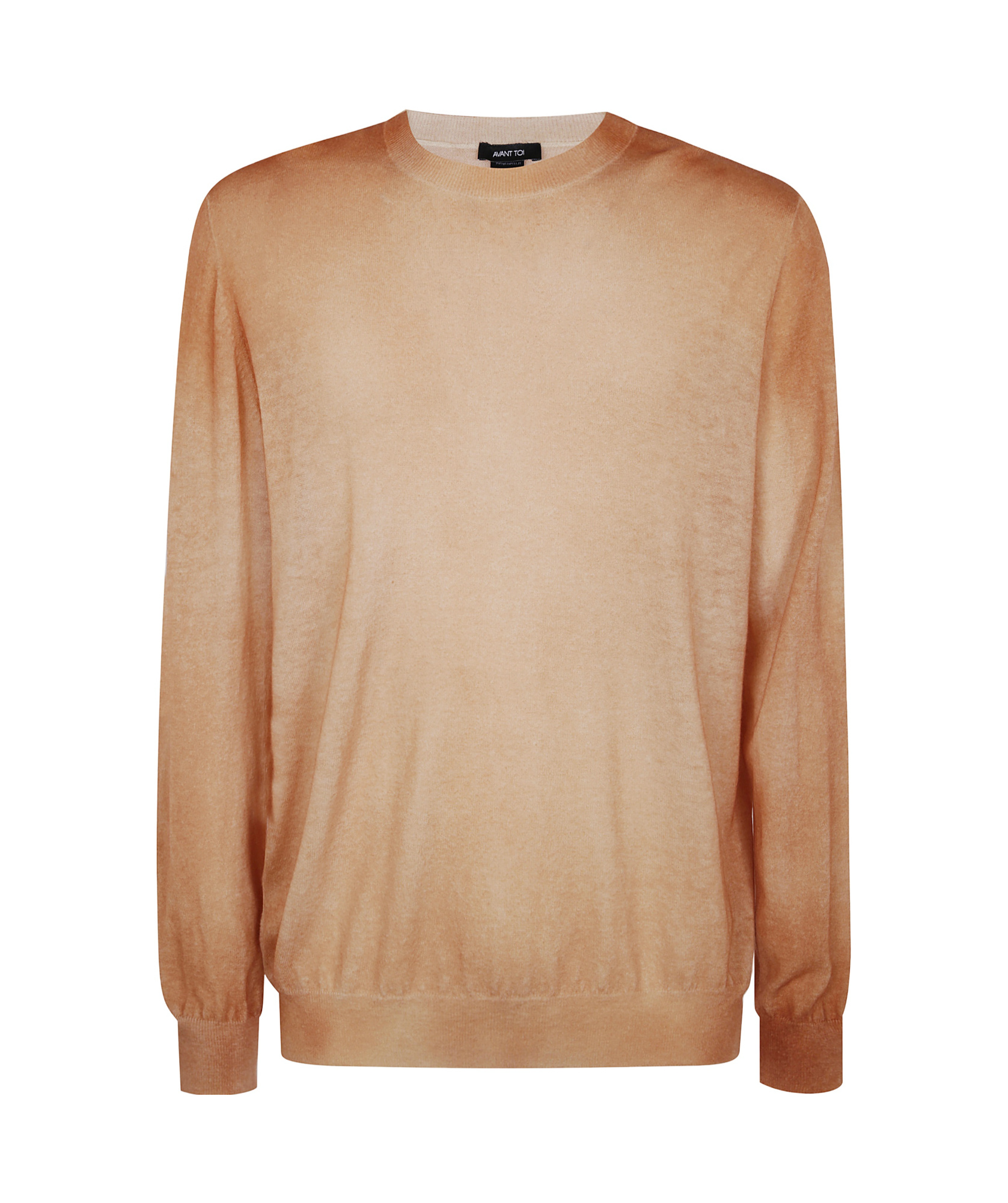 Avant Toi Two Colors Ultralight Cashmere And Wool Round Neck Pullover In Nude