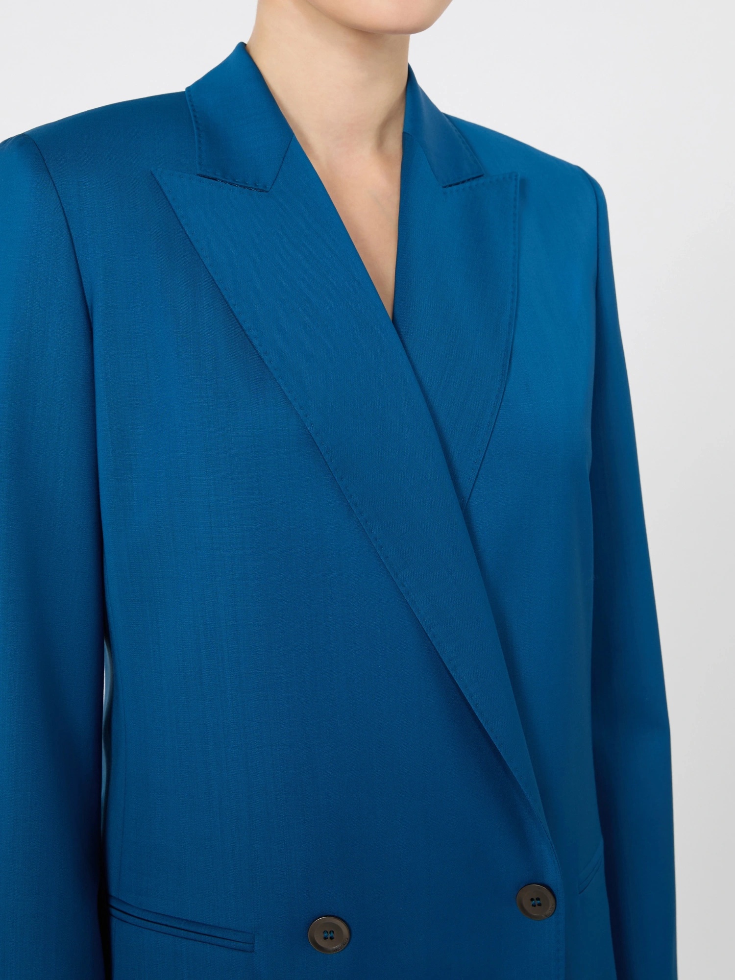 Max Mara Woollen Cloth Blazer - Navy In Multi