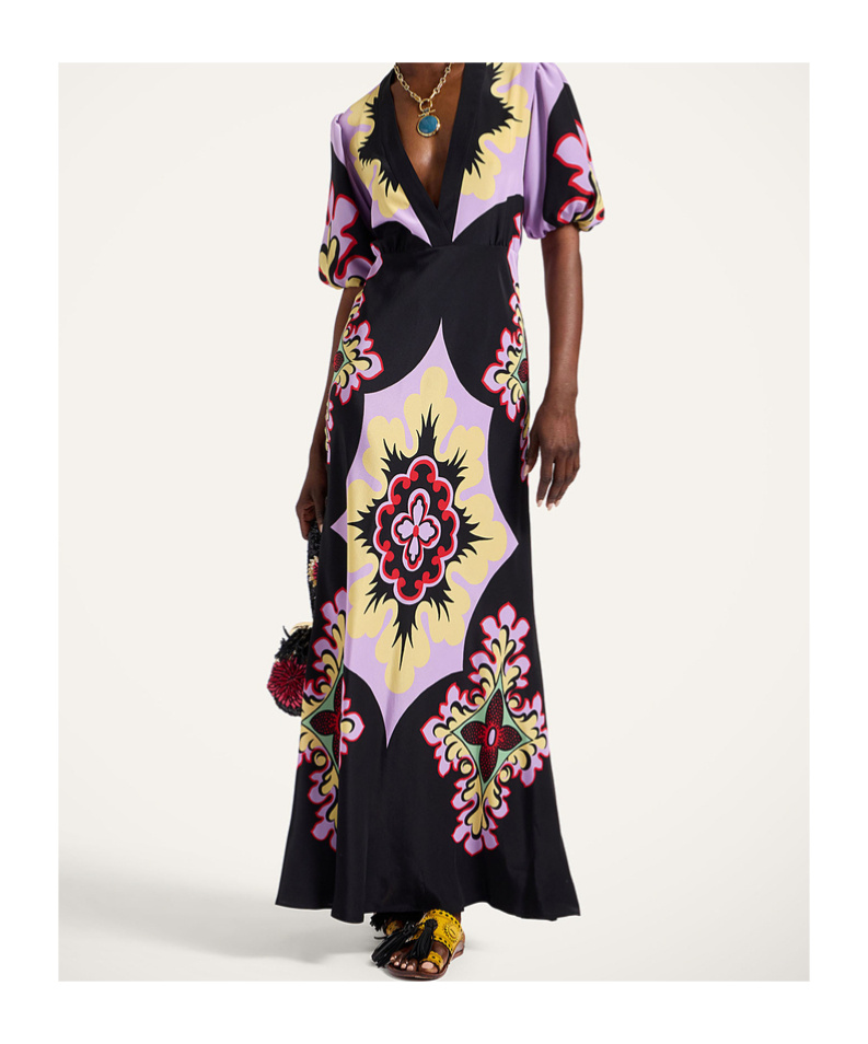 La Doublej Marlene Printed Silk-crepe Maxi Dress In Multi