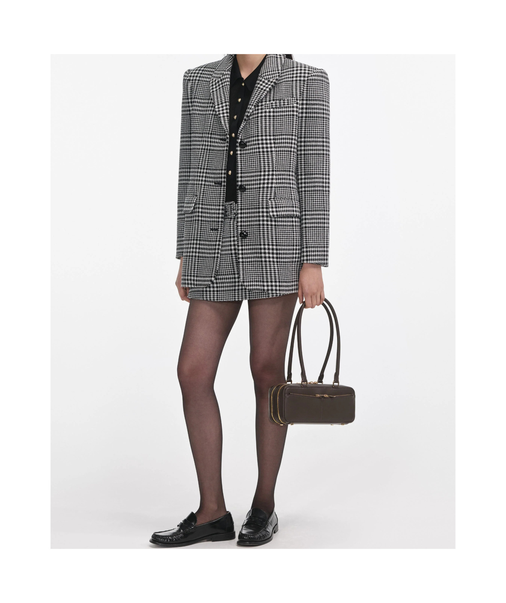 Self-portrait Hundstooth Oversized Blazer