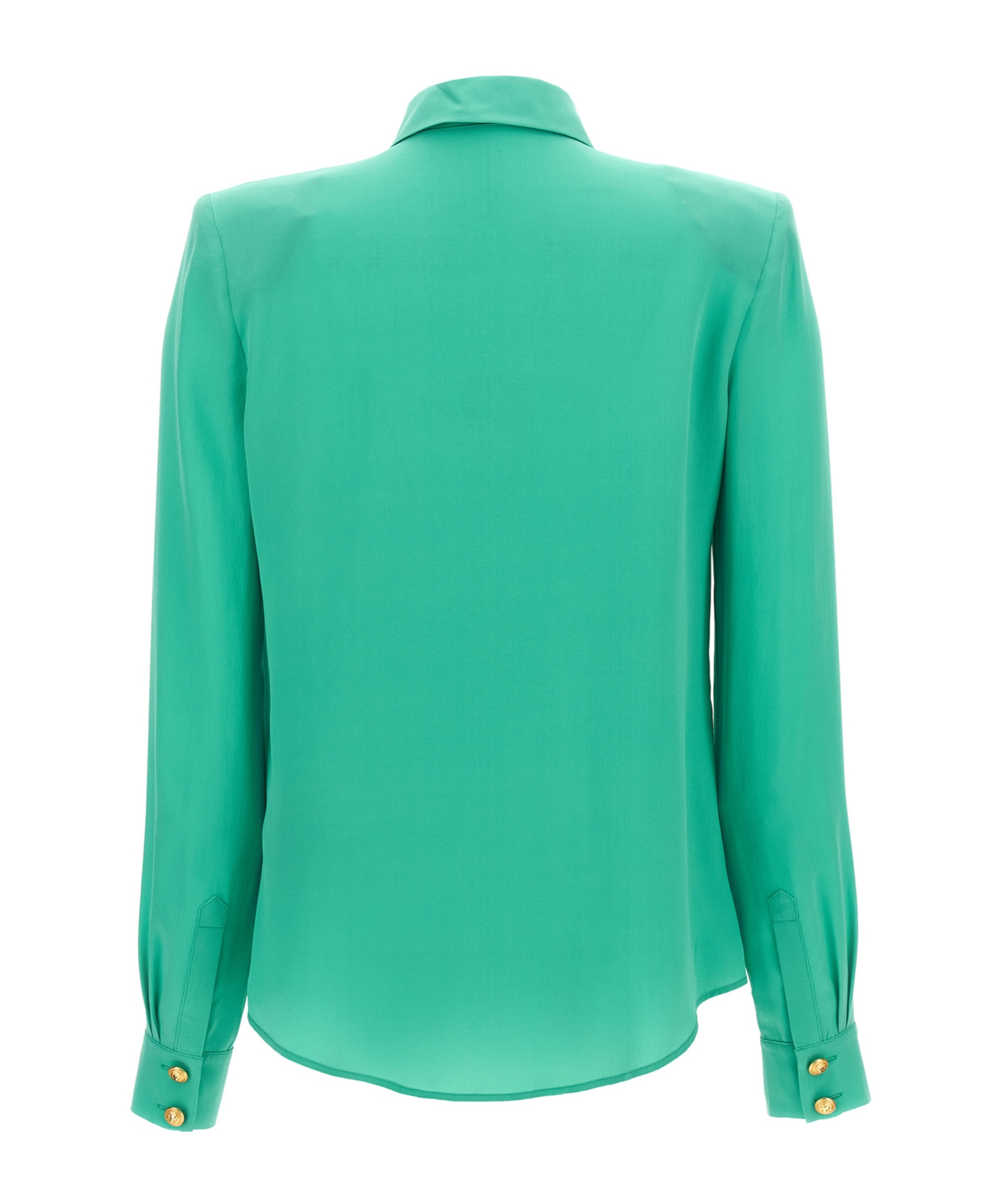 Balmain Logo Button Shirt Shirt And Blouse Light Blue In Green