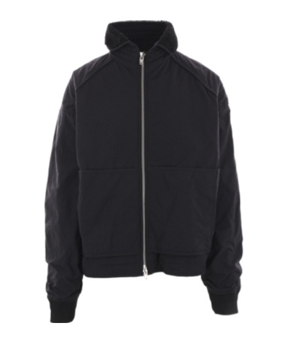 Juunj Shearling-trim Bomber Jacket In Black