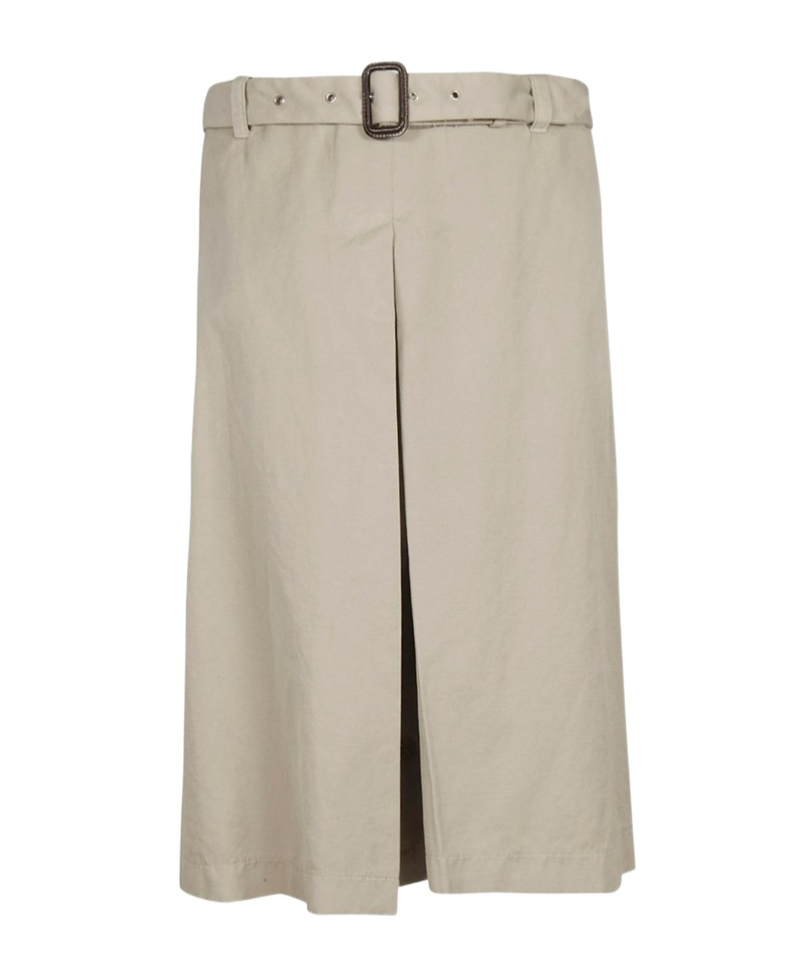 Aspesi Slit Detail Midi Skirt In Gold