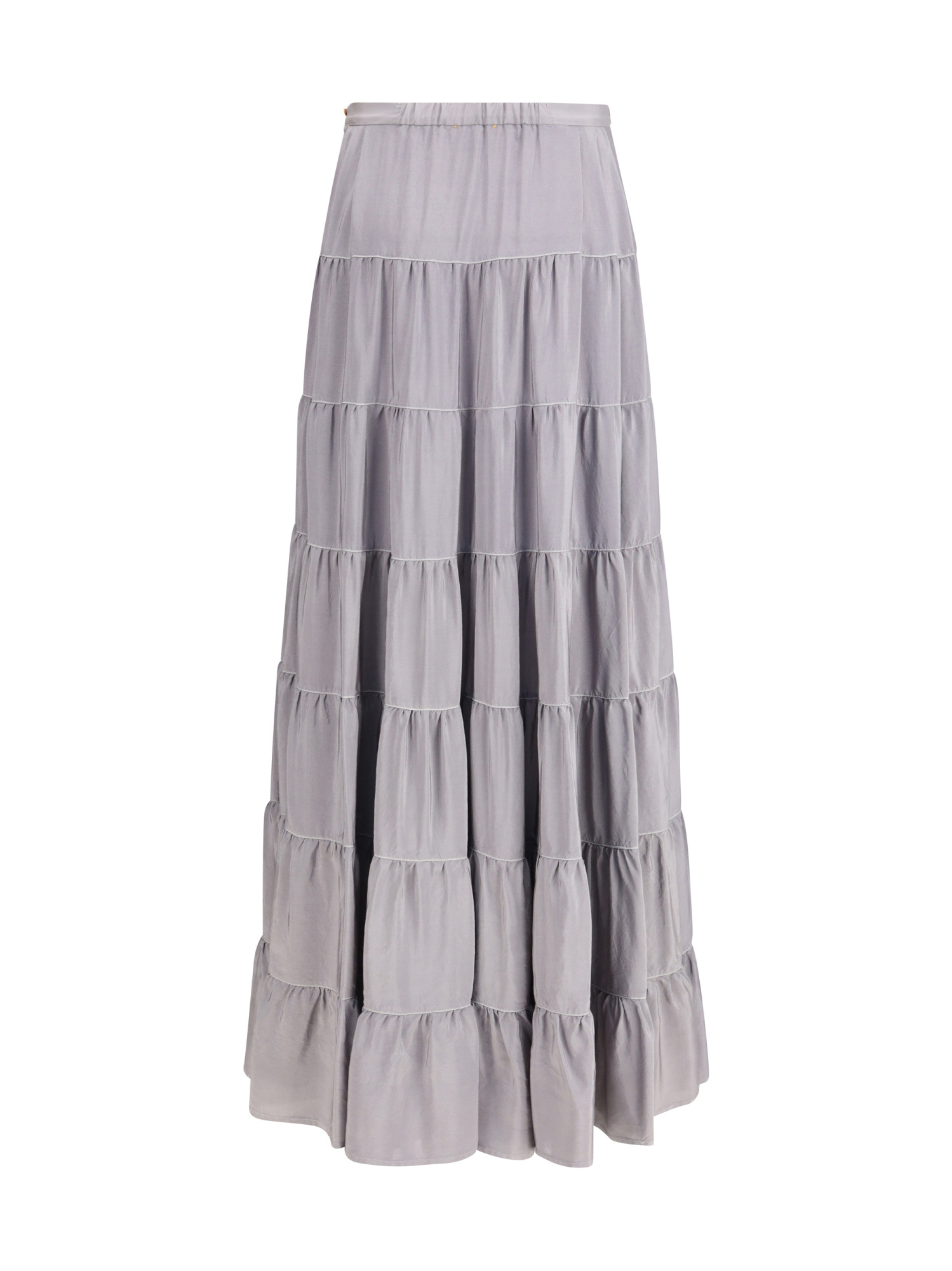 Forte Forte Draped Habotai Silk Skirt In Gray