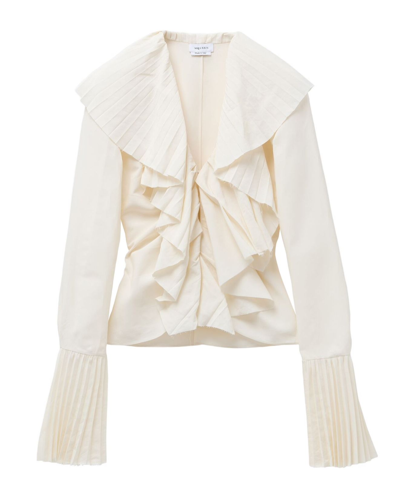 Alexander Mcqueen Pleated Shirt In White