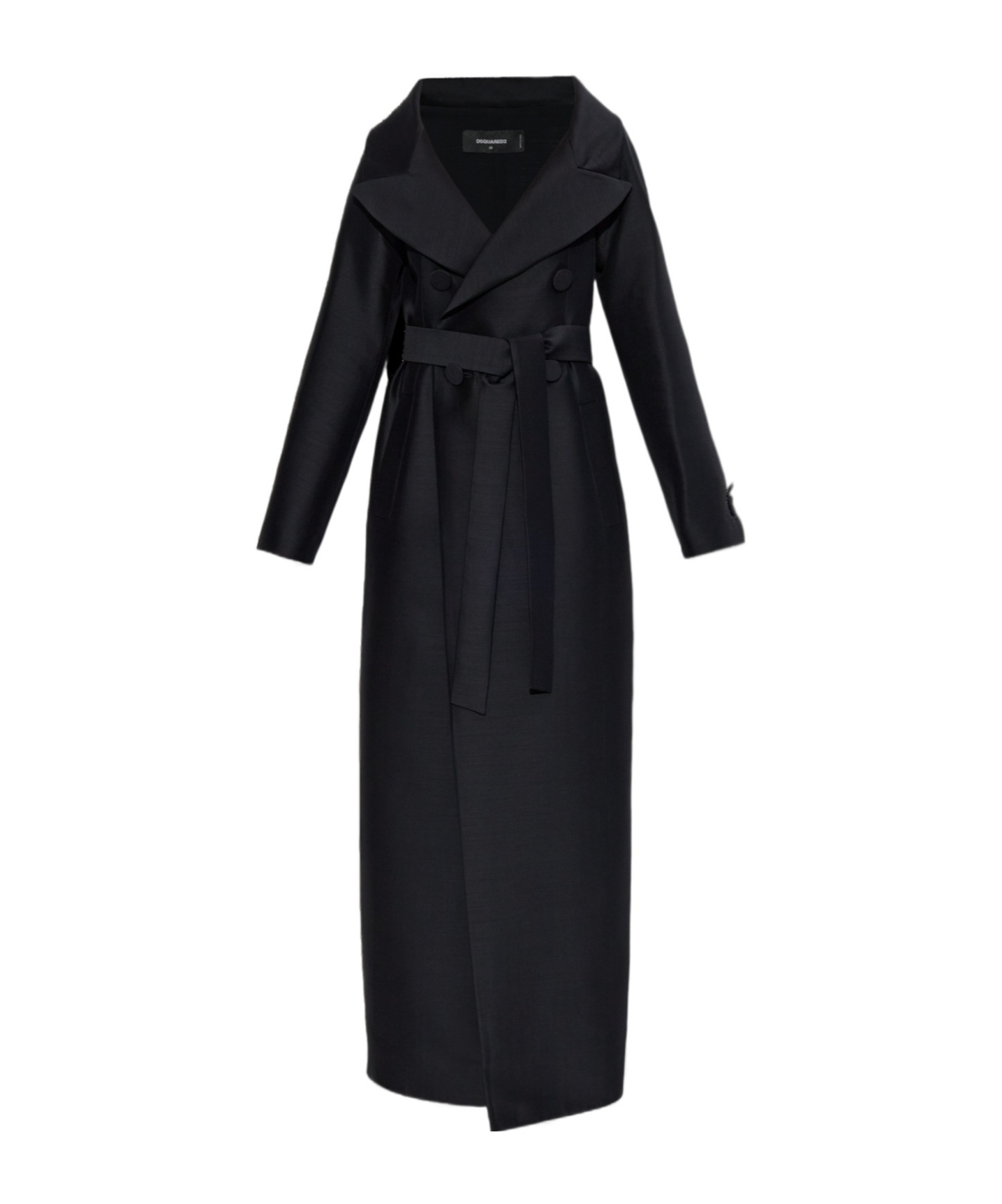 Dsquared2 Virgin Wool Double-breasted Coat In Black