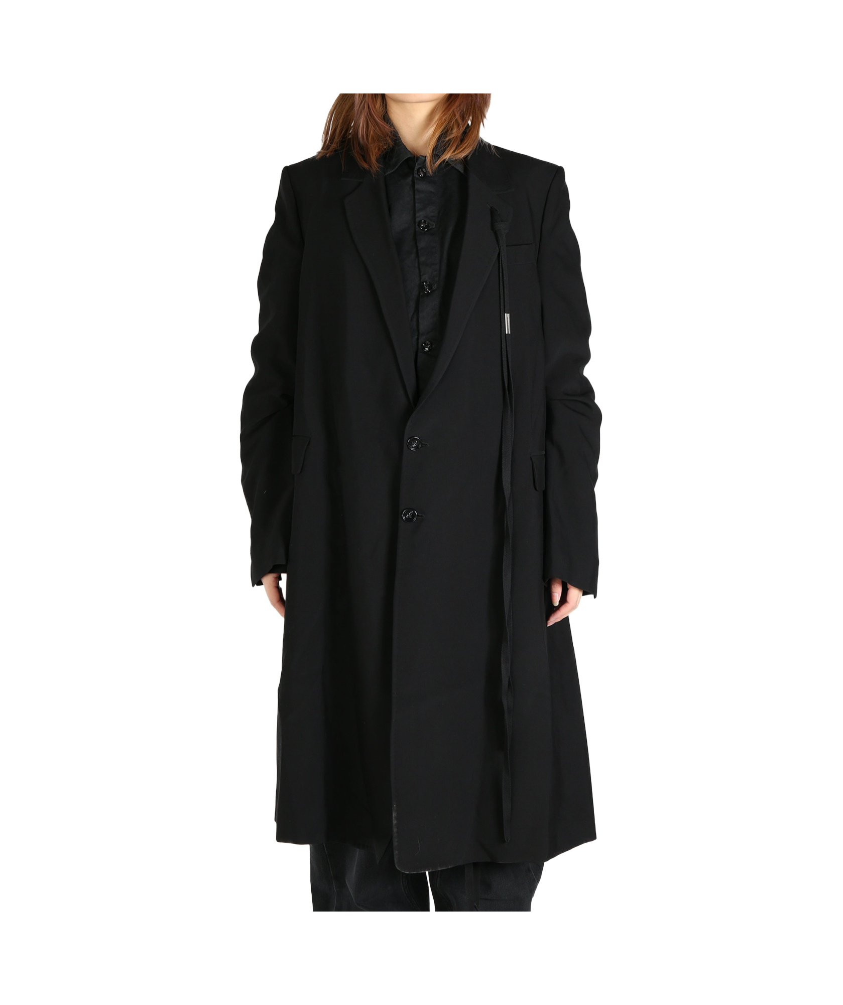 Ann Demeulemeester Long-sleeved Coat In Black