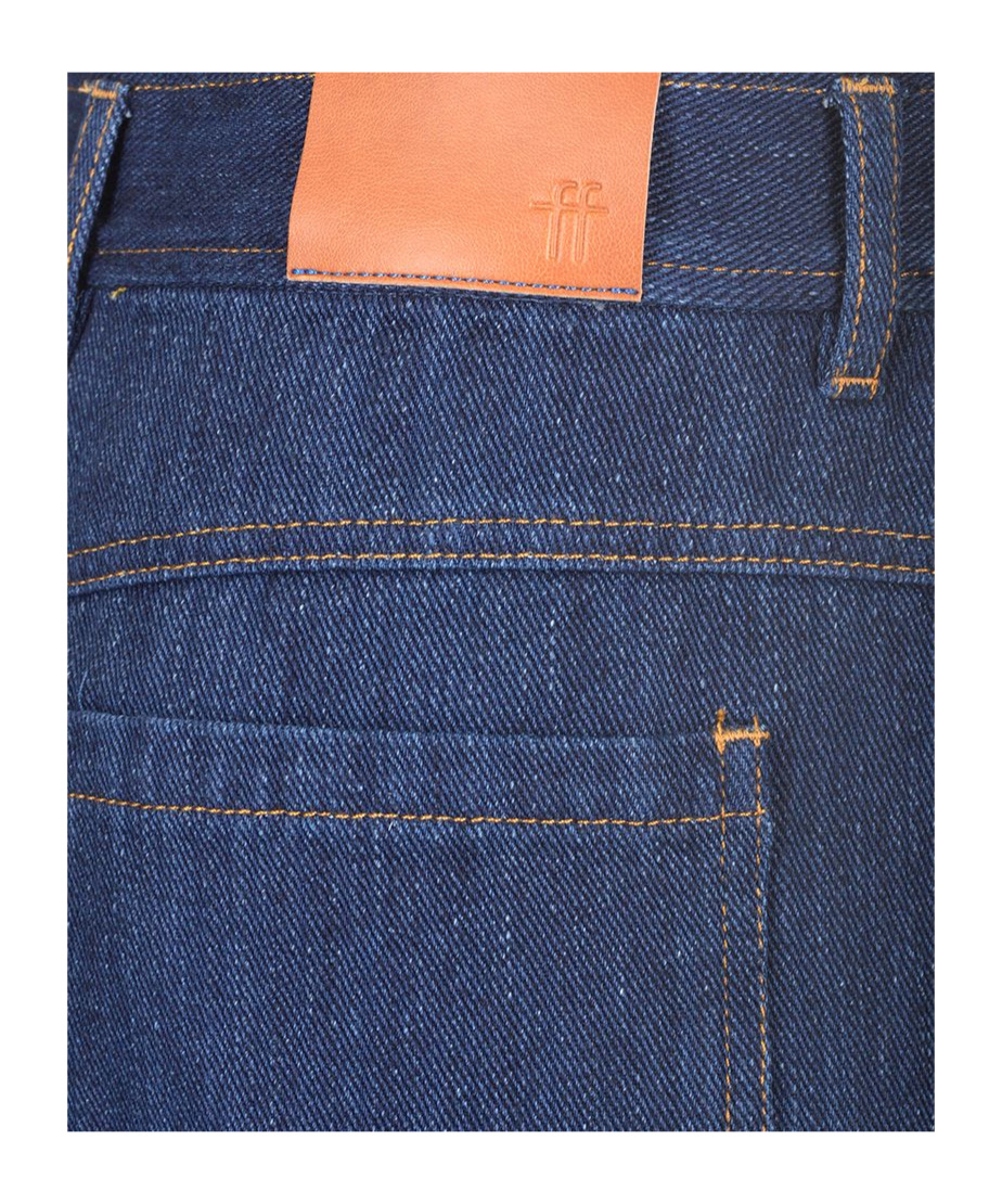 Shop Forte Forte Belt-loop Denim Shorts In Blue