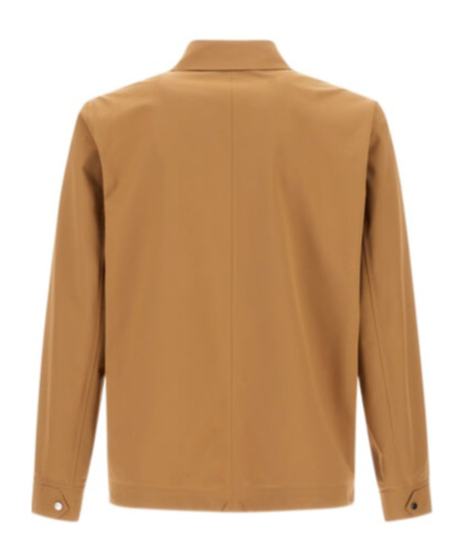 Herno Lightweight Double Bi-stretch Brown Jacket With Classic Collar In Brown