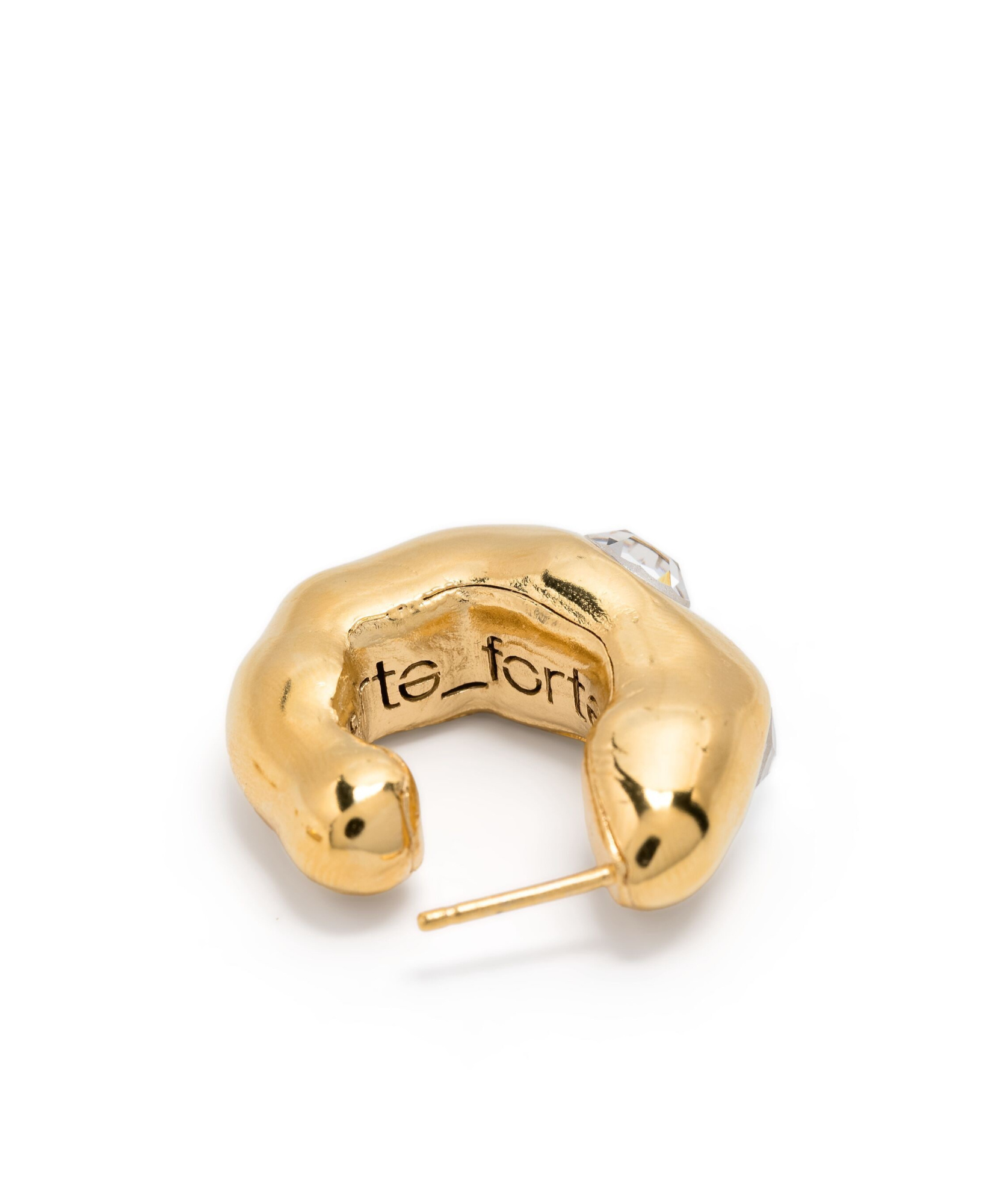 Shop Forte Forte Letter Logo Earrings In Yellow