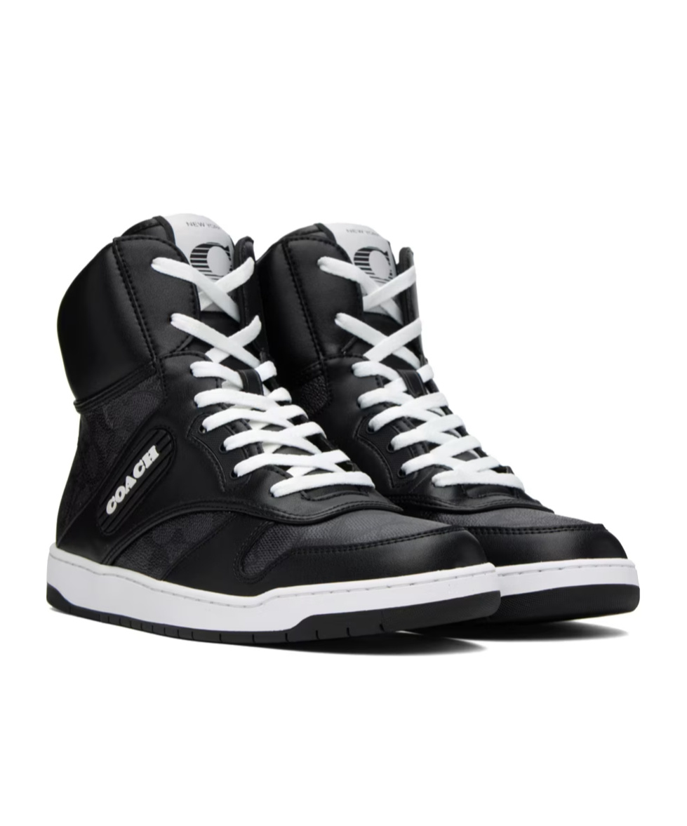 Coach Lace-up High-top Sneakers In Black