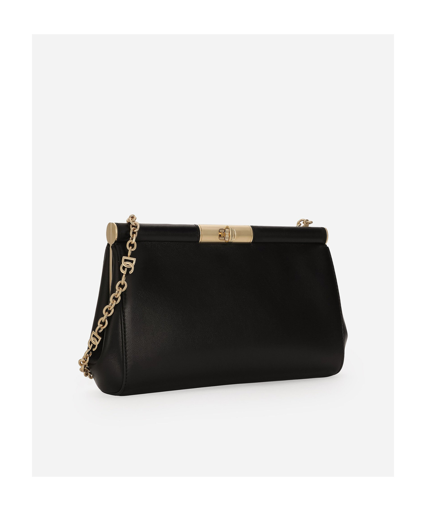 Dolce & Gabbana Marlene Small Satin Shoulder Bag In Black