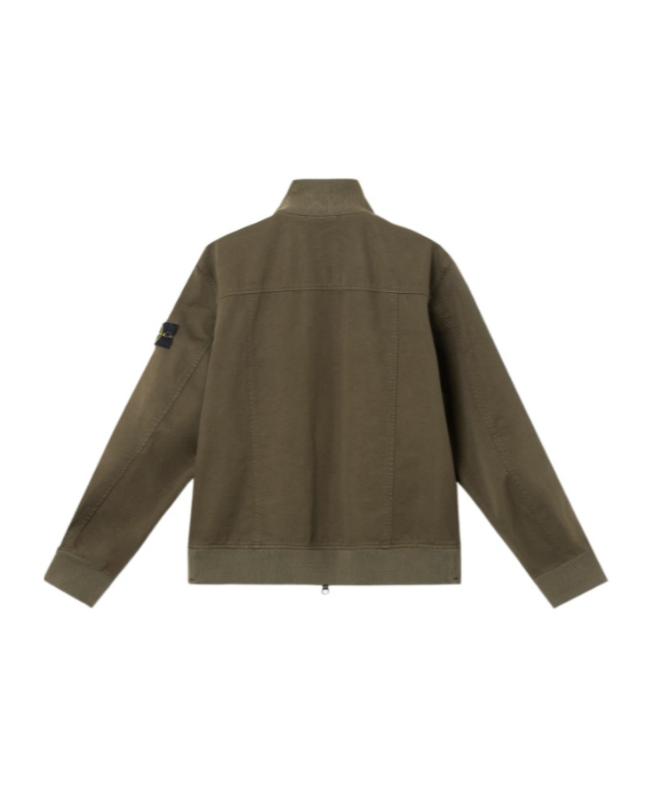 Stone Island Compass-patch Bomber Jacket In Military Green