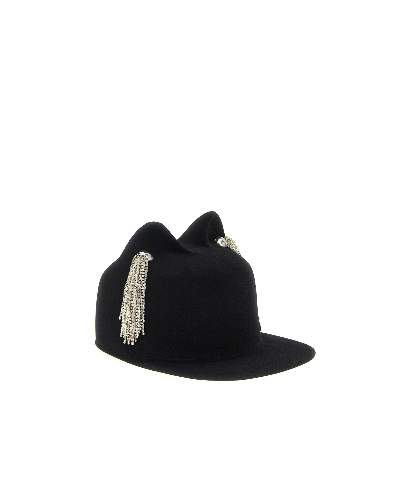 Maison Michel Jamie Hat With Crystals In Black