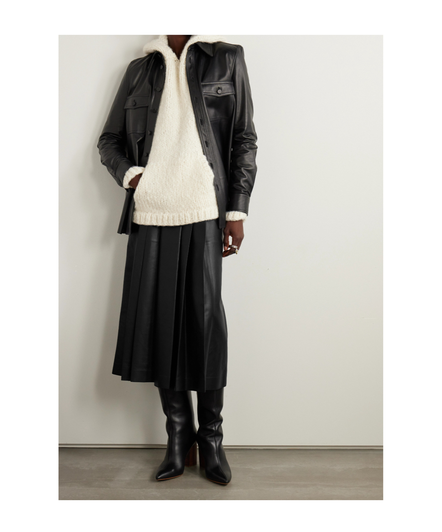 Gabriela Hearst Pleated Midi Skirt In Black