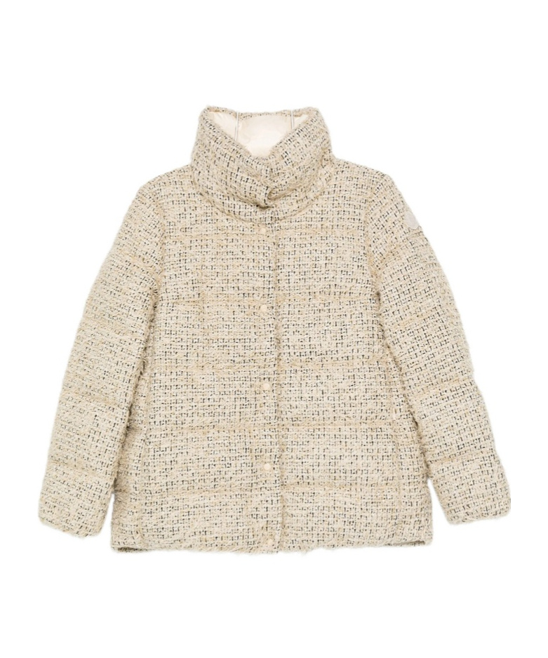 Moncler Cochevisse Lurex Boucle Puffer Jacket In Neutral