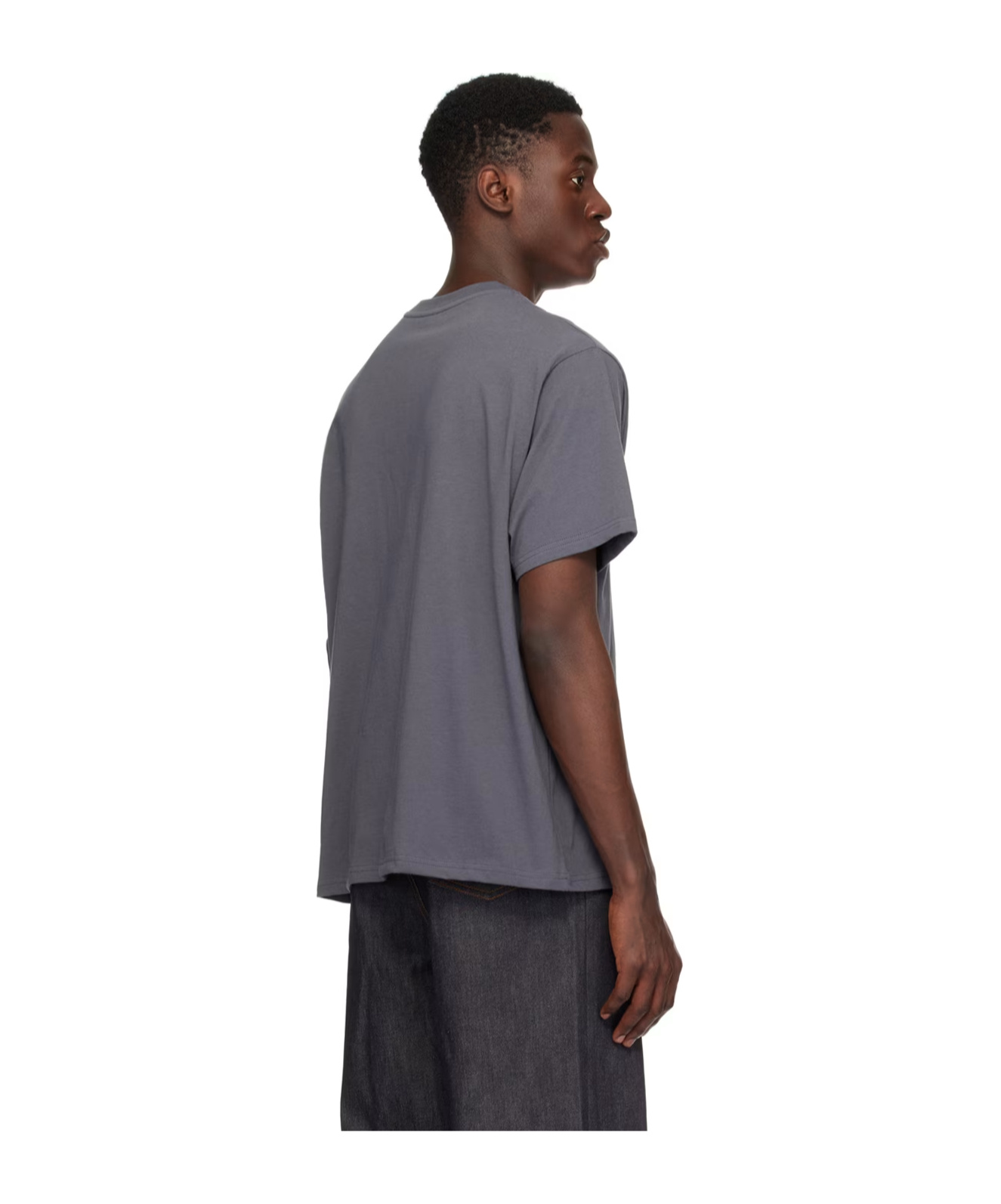 We11 Done Plain Knitted Short-sleeved T-shirt In Gray