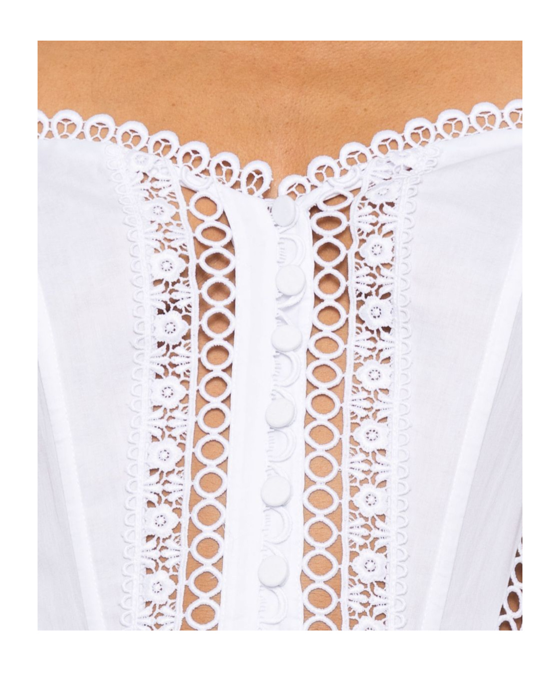 Charo Ruiz Ibiza Dafelle Lace-embellished Cotton-blend Midi Dress