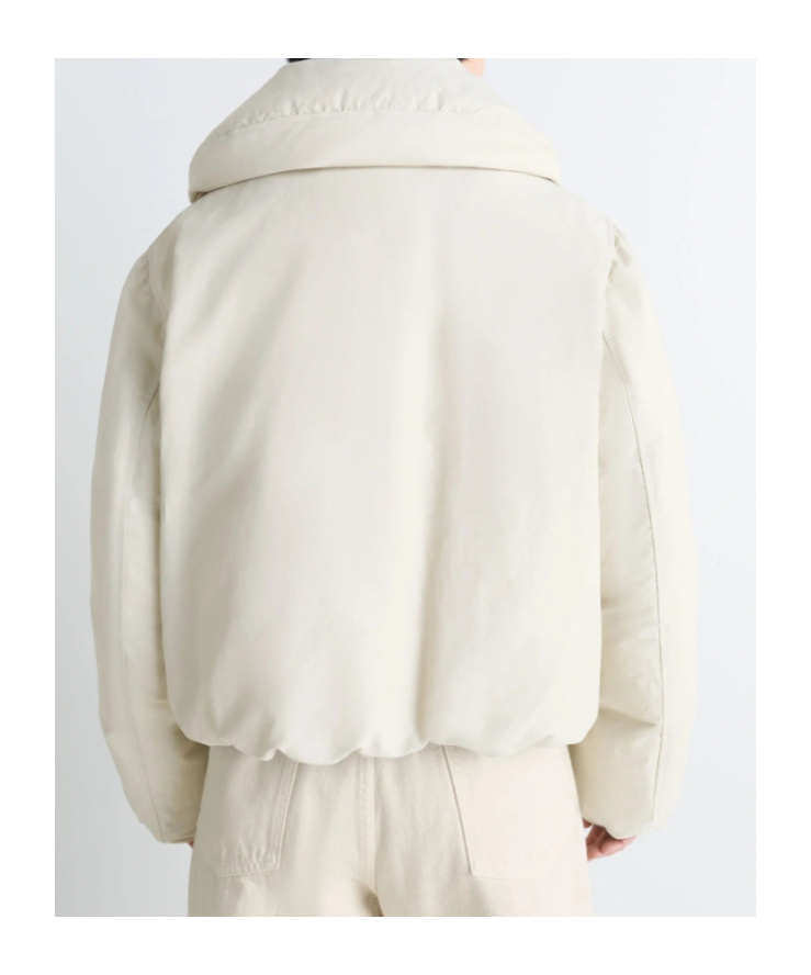 Lemaire Bubble-collar Puffer Jacket In Burgundy