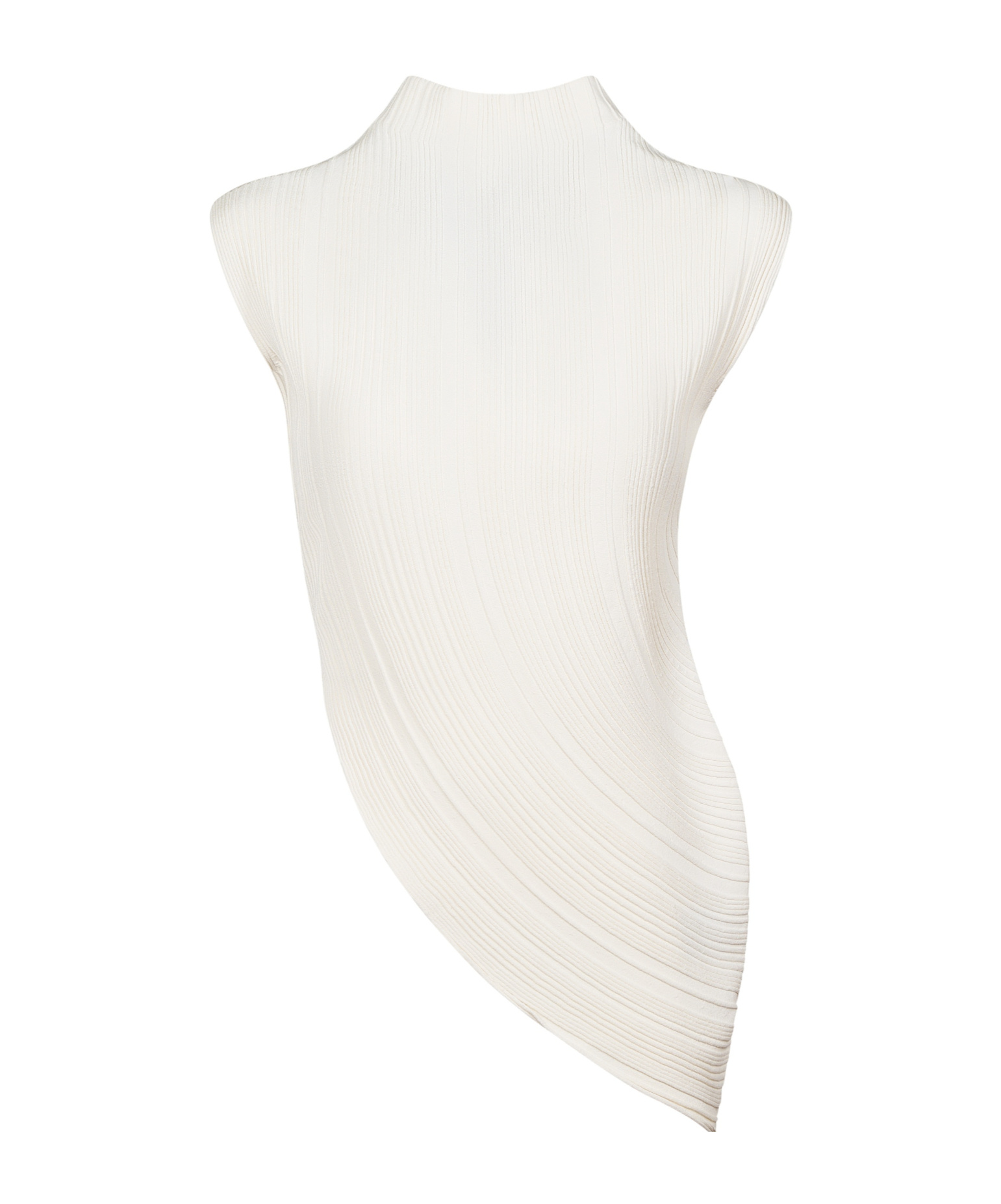 Herno Asymmetrical High Neck Top In White