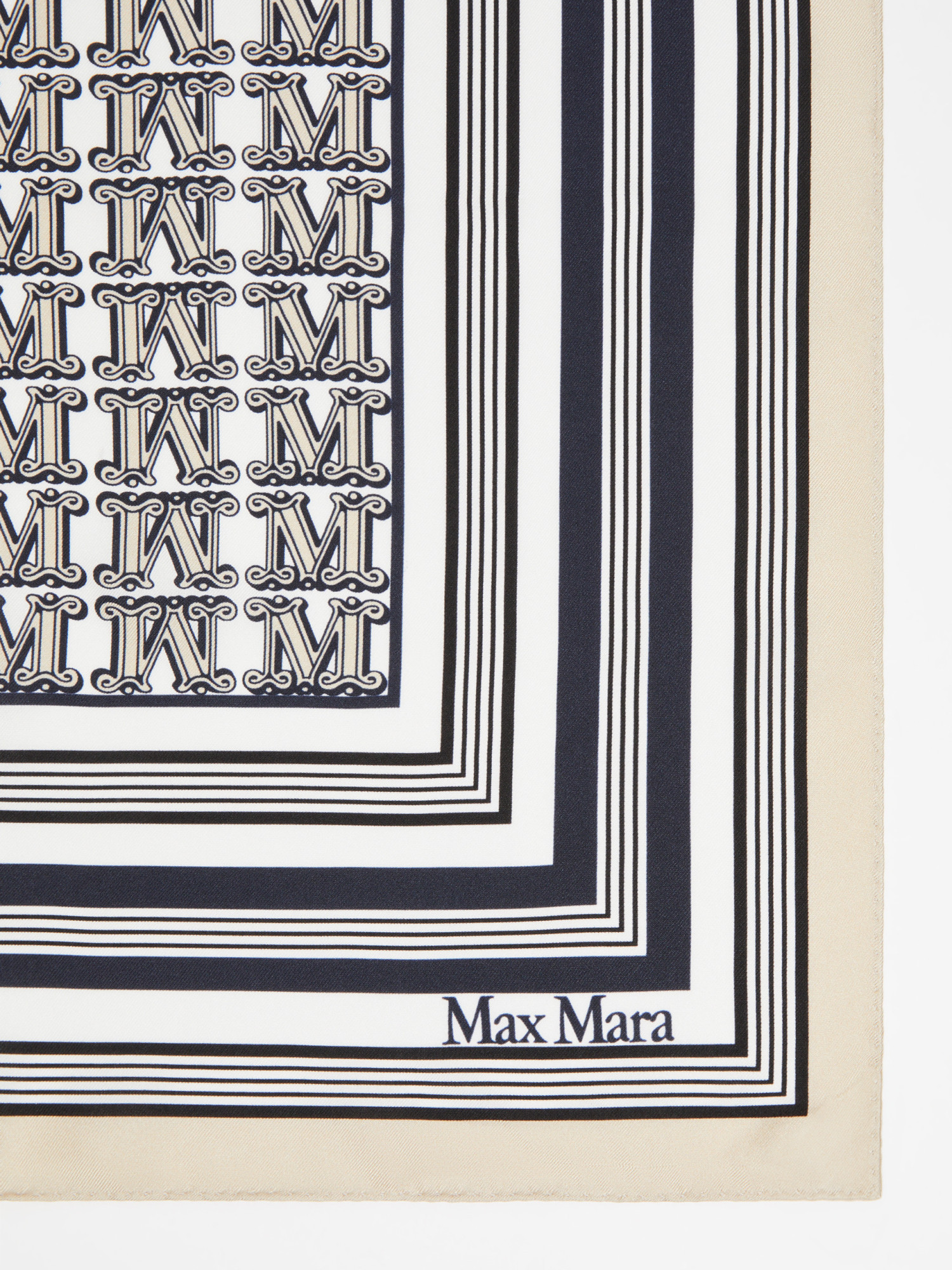 Max Mara Printed Silk Scarf In Gray