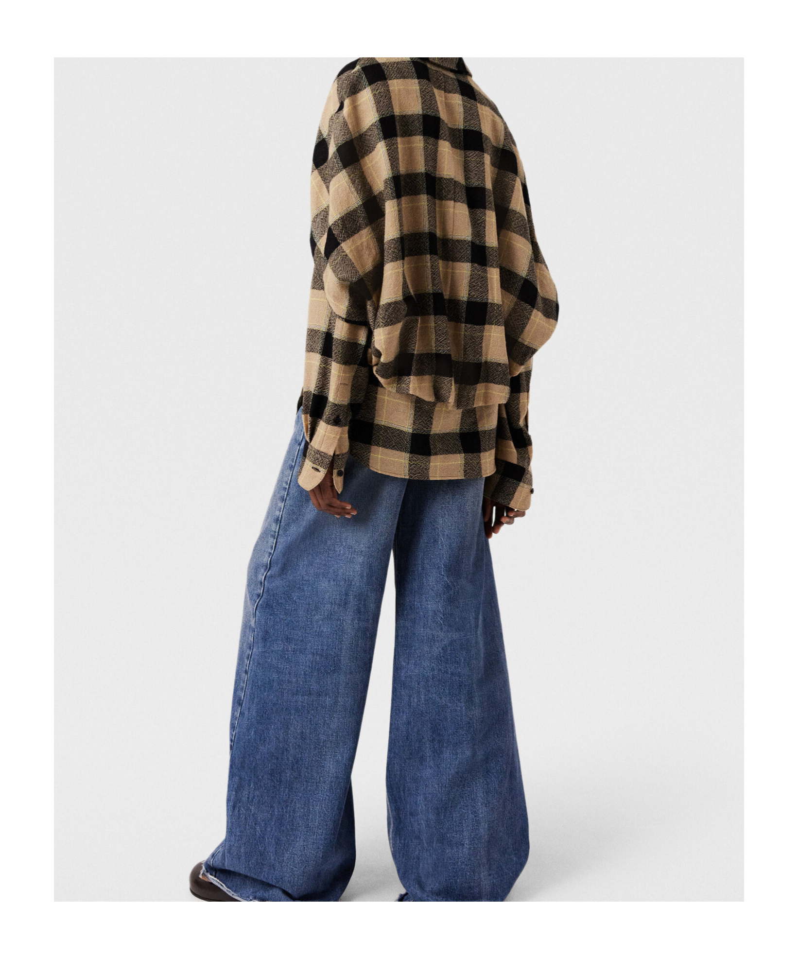 Stella Mccartney Layered Check Shirt In Brown
