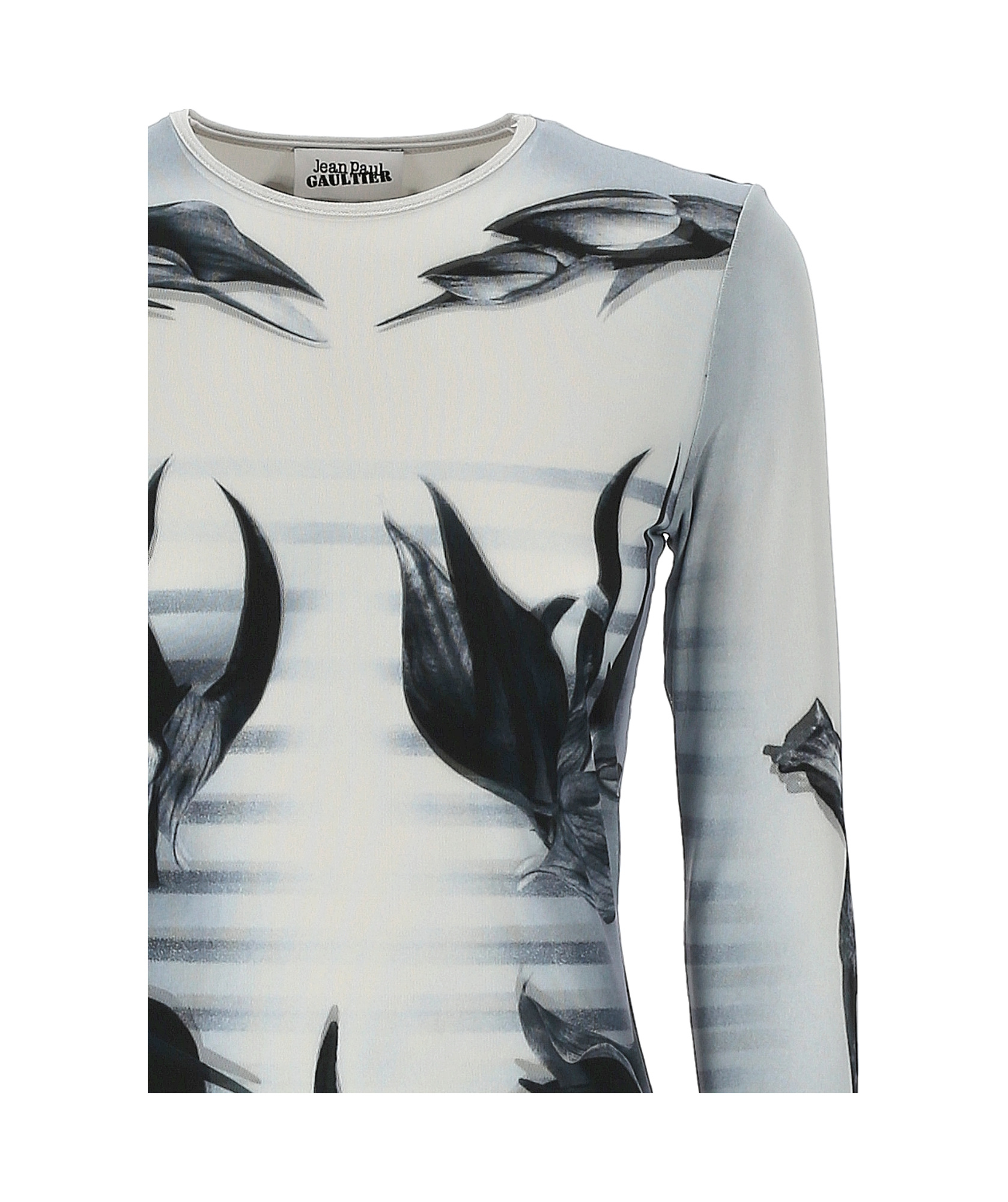 Shop Jean Paul Gaultier The Flower Body Morphing Marinière T-shirt In White