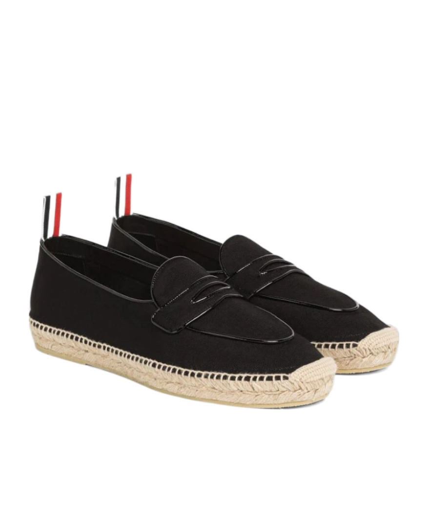 Thom Browne Espadrille Penny Varsity In Black