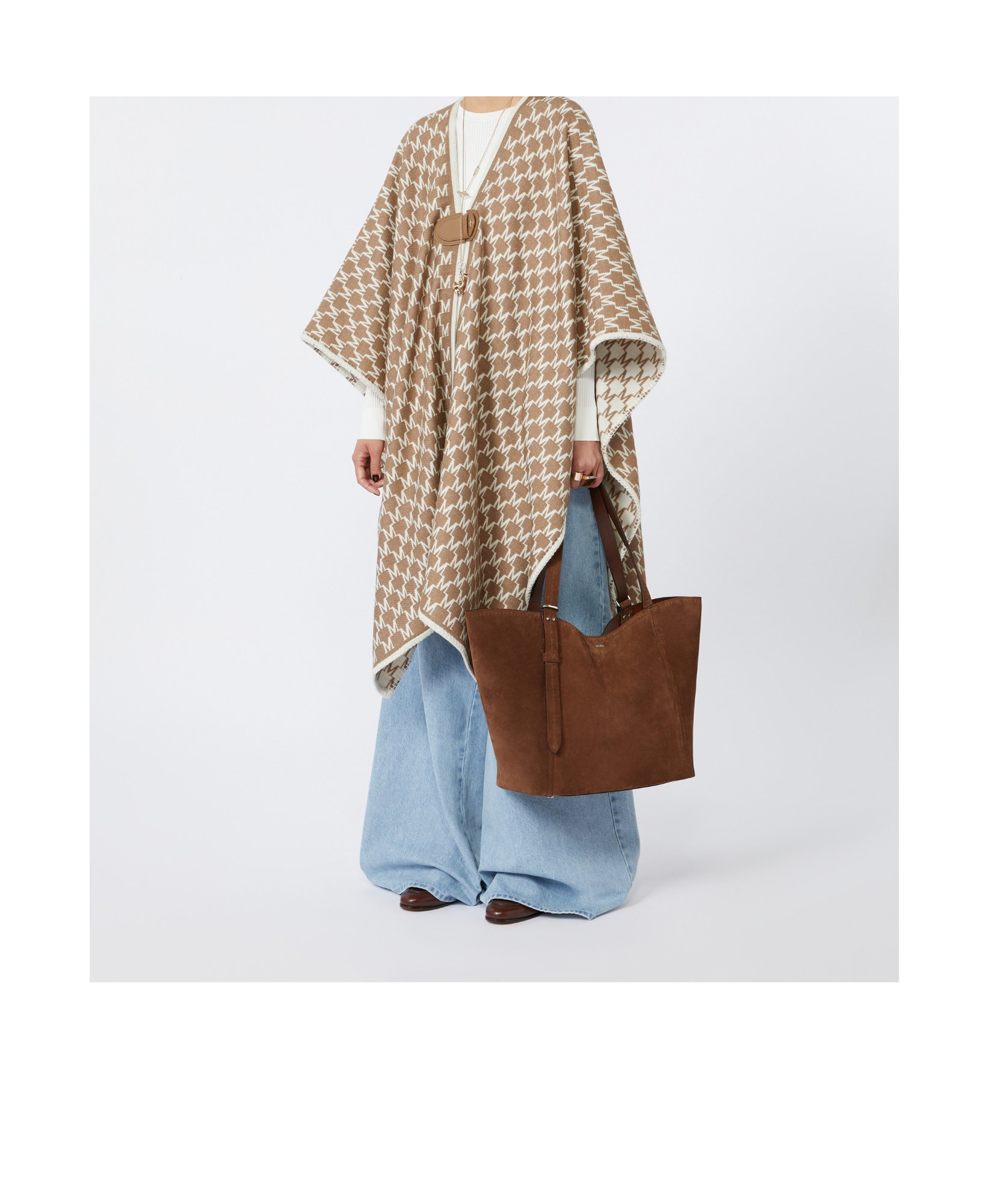 Max Mara Split Leather Archetipo Handbag In Brown
