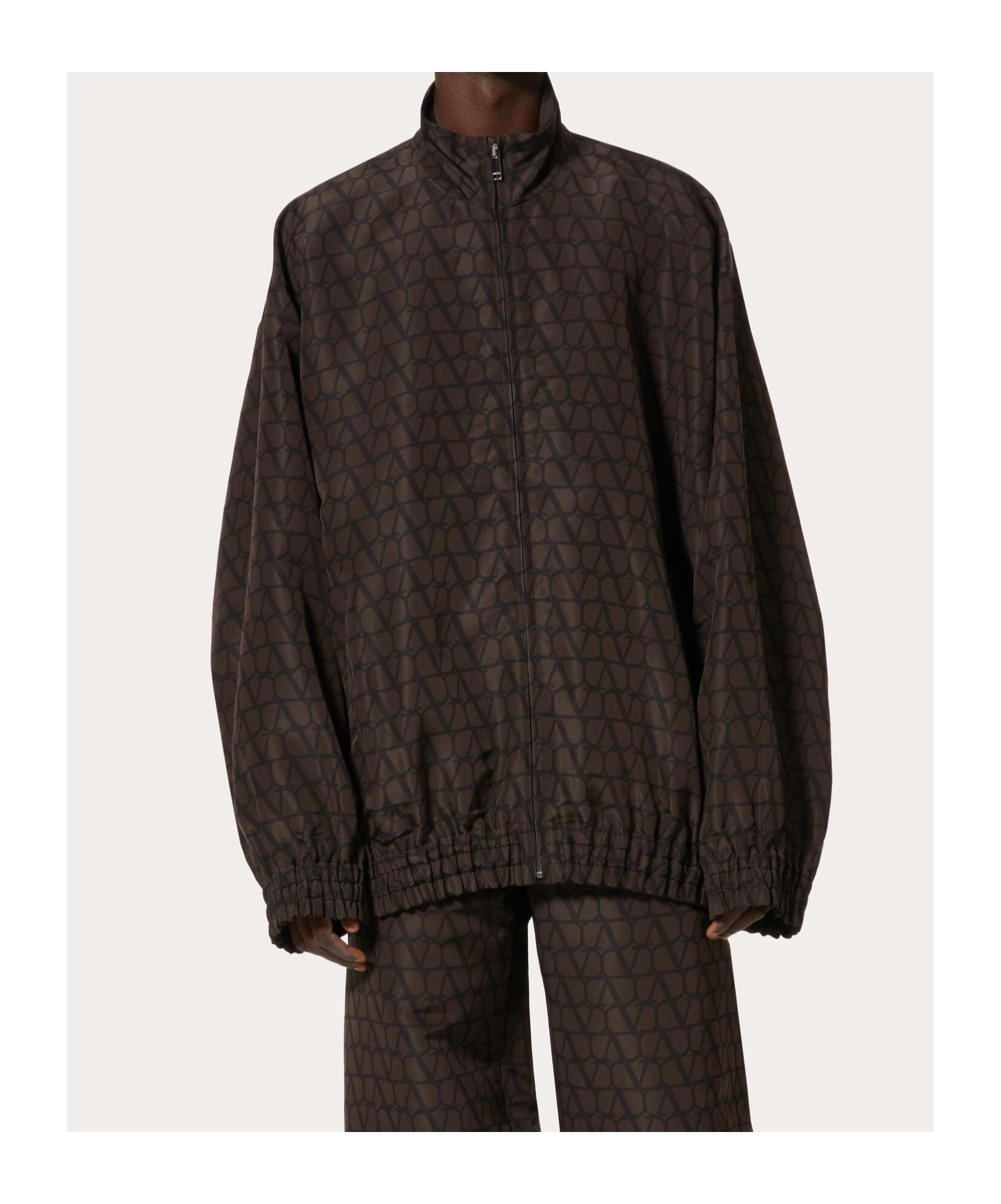 Valentino Garavani Man Jacket Dark Brown Size 40 Silk In Black