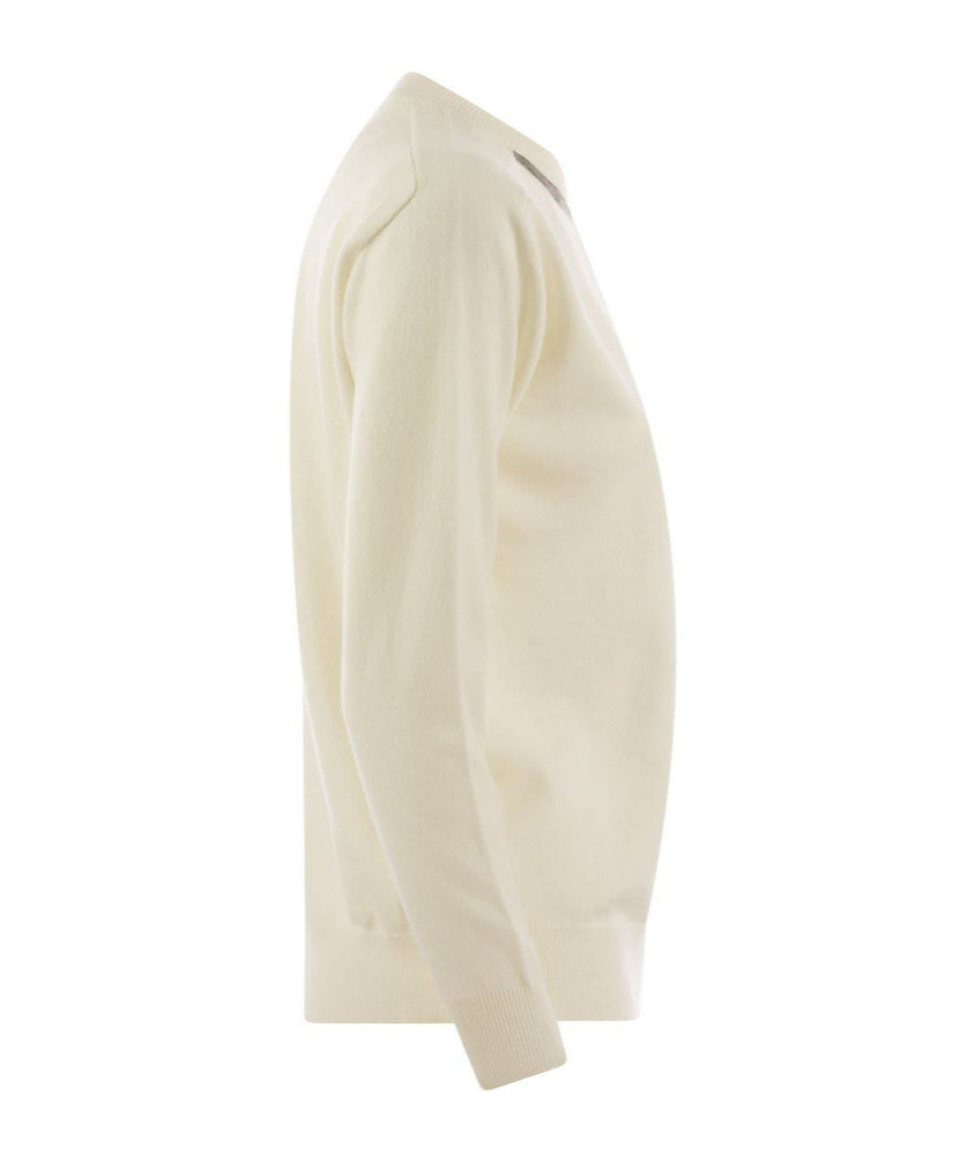 Brunello Cucinelli Monili-chain Knitted Top In Nude