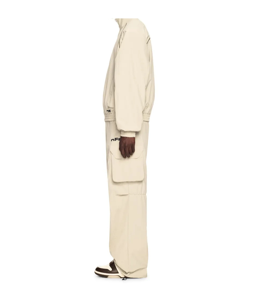 Off-white Cargo Pocket Track Pants In Nude