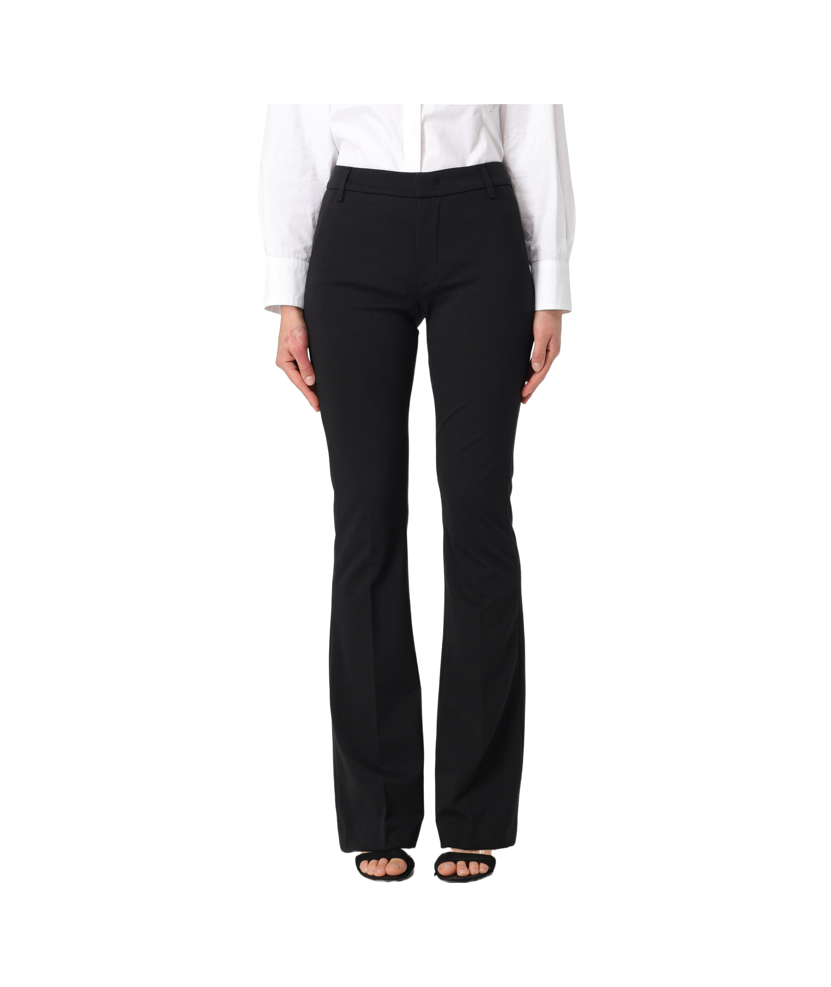 Dondup Pleated Zipper Casual Pants In Black