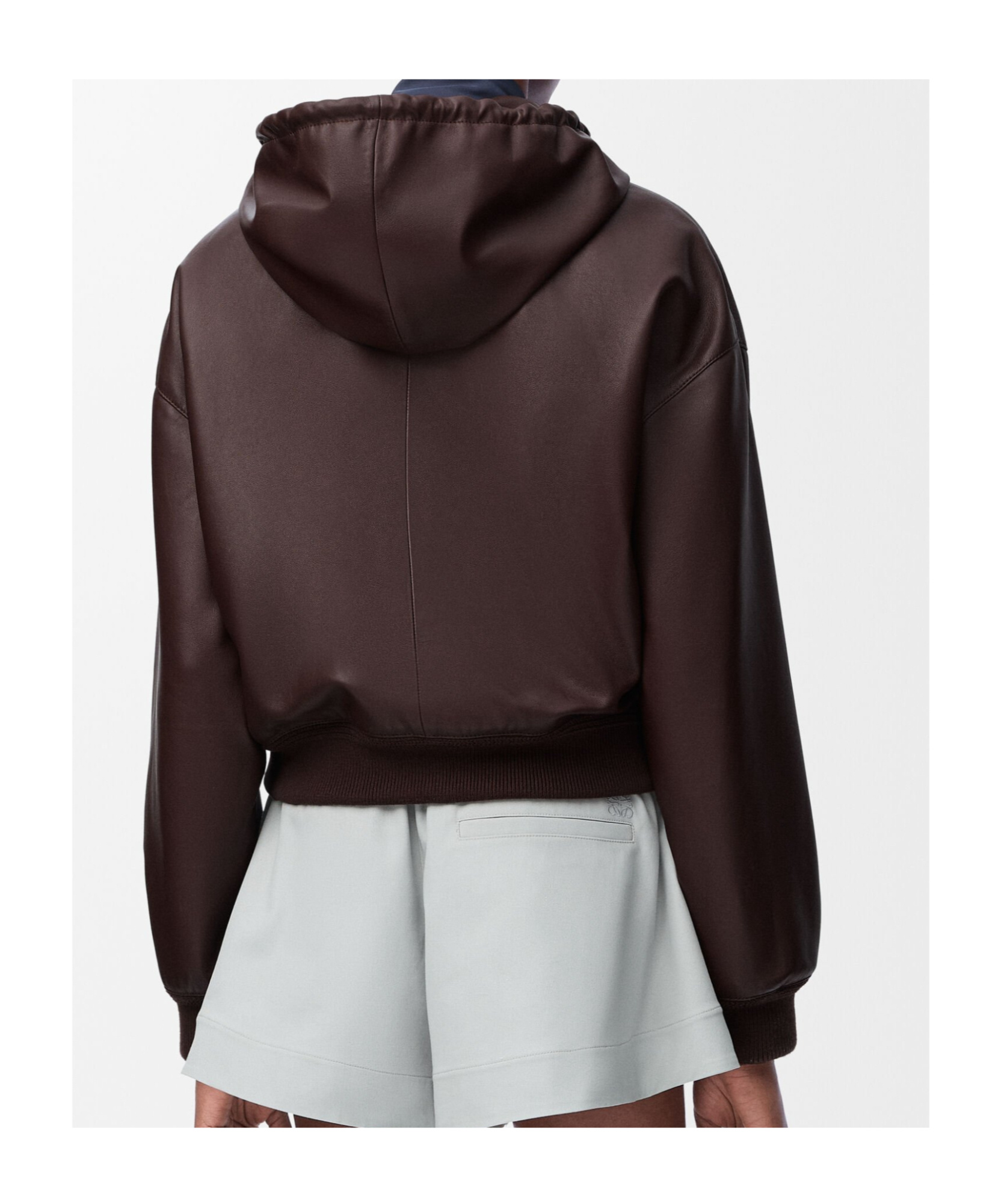 Loewe Leather Flamenco Jacket With Hood And Pockets In Brown