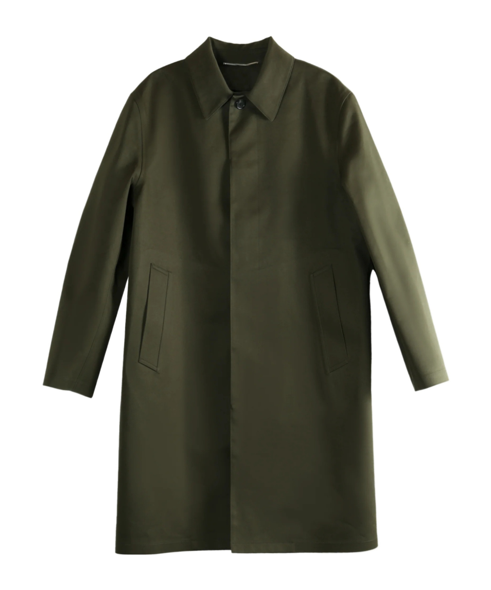 Saint Laurent Buttoned Flap-pocket Coat In Green